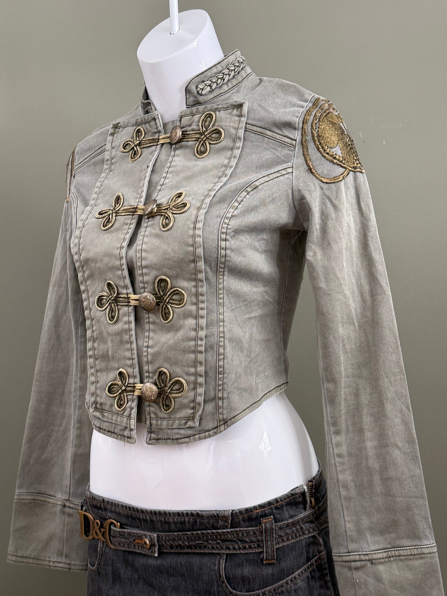 Jane Norman Deadstock Cropped Military Jacket (UK10)