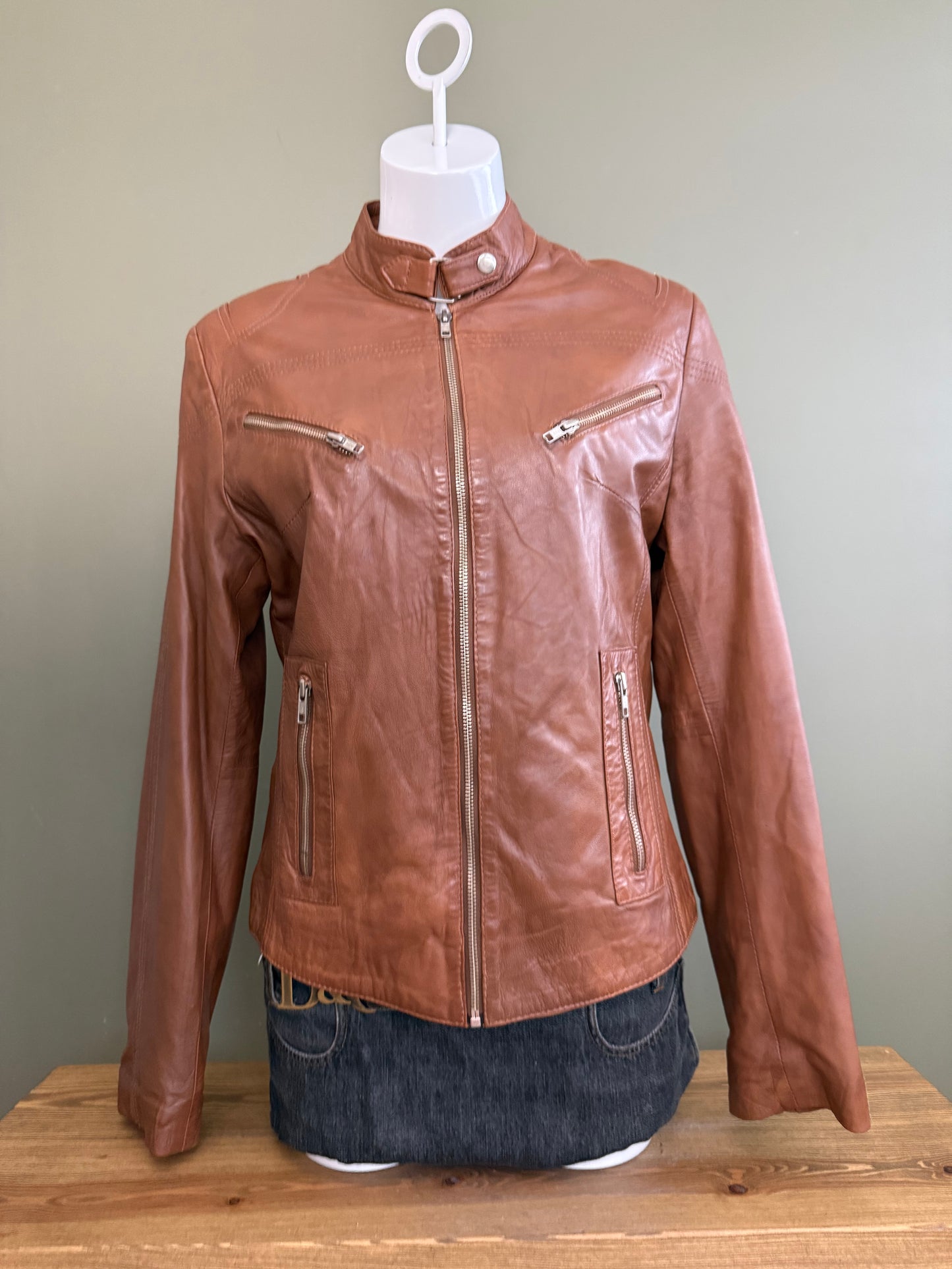 Tan Leather Jacket (M)