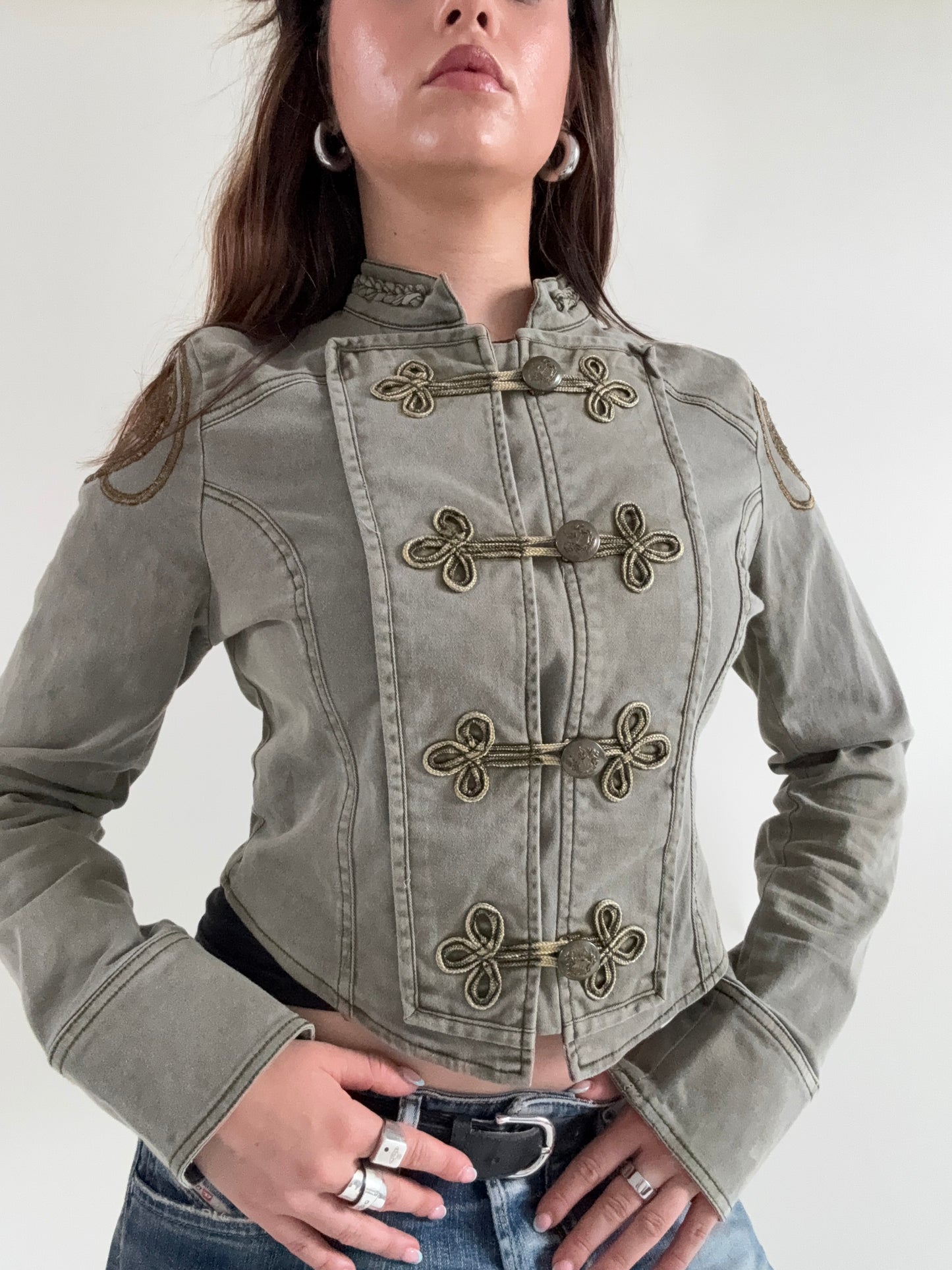 Jane Norman Cropped Military Jacket (UK12)