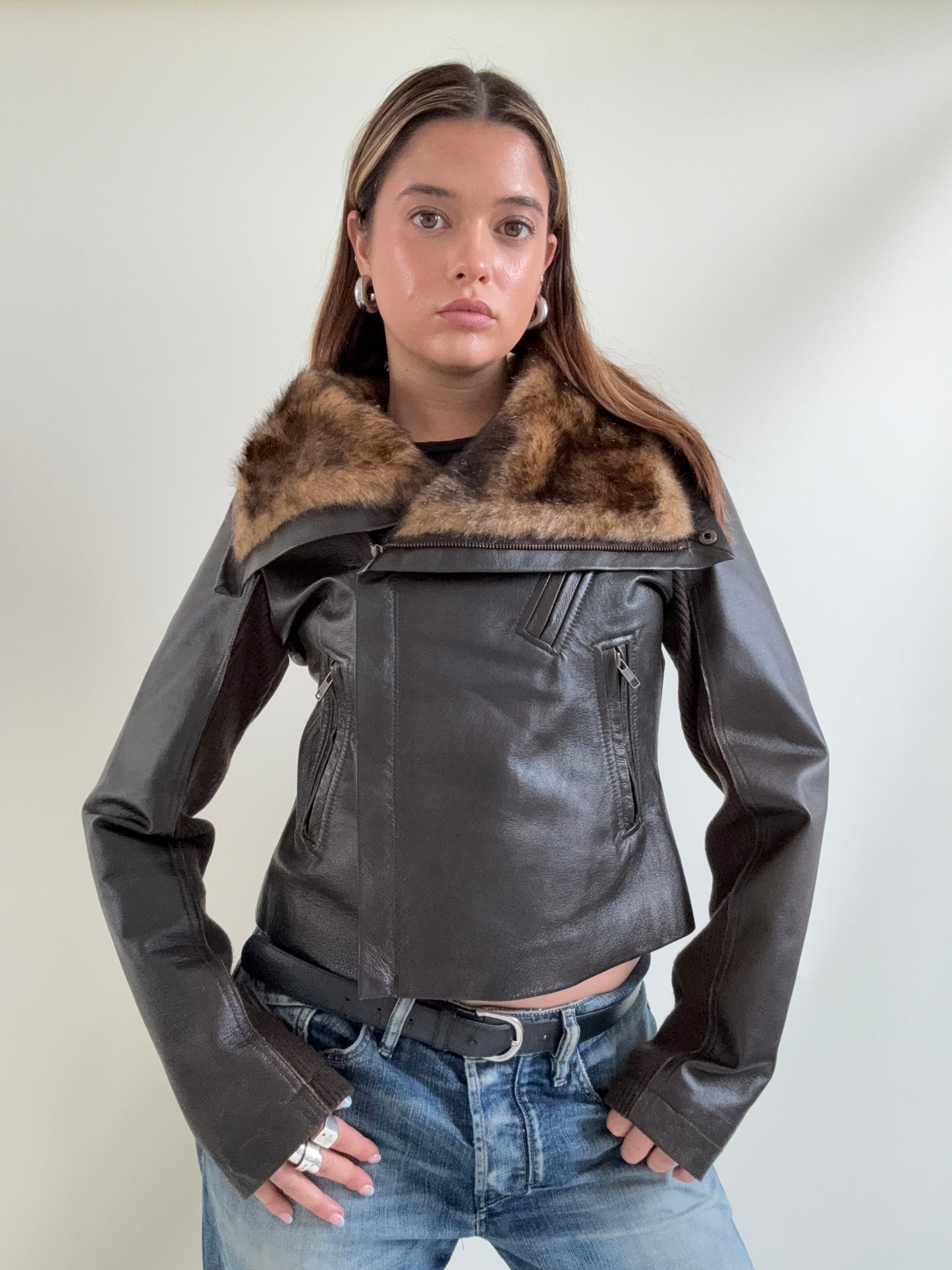 Morgan De Toi Asymmetric Leather Jacket (S)