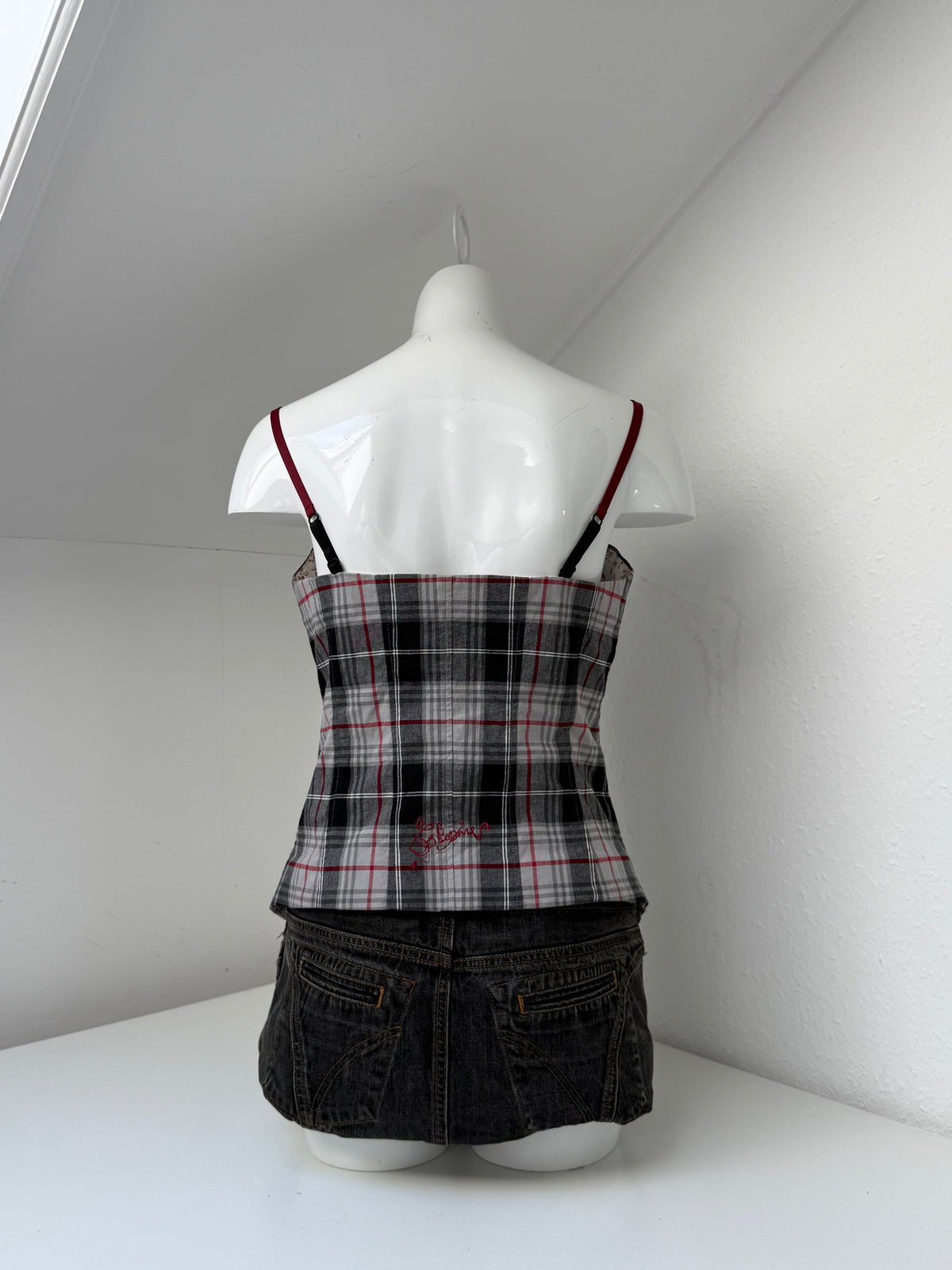 Cop Copine Tartan Corset Top (L)