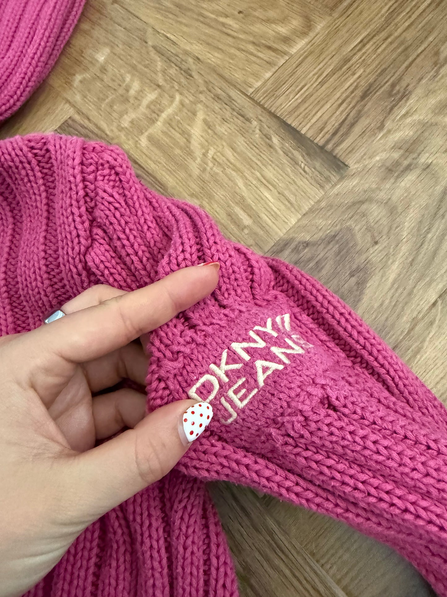 DKNY Pink Knit Jumper (M)