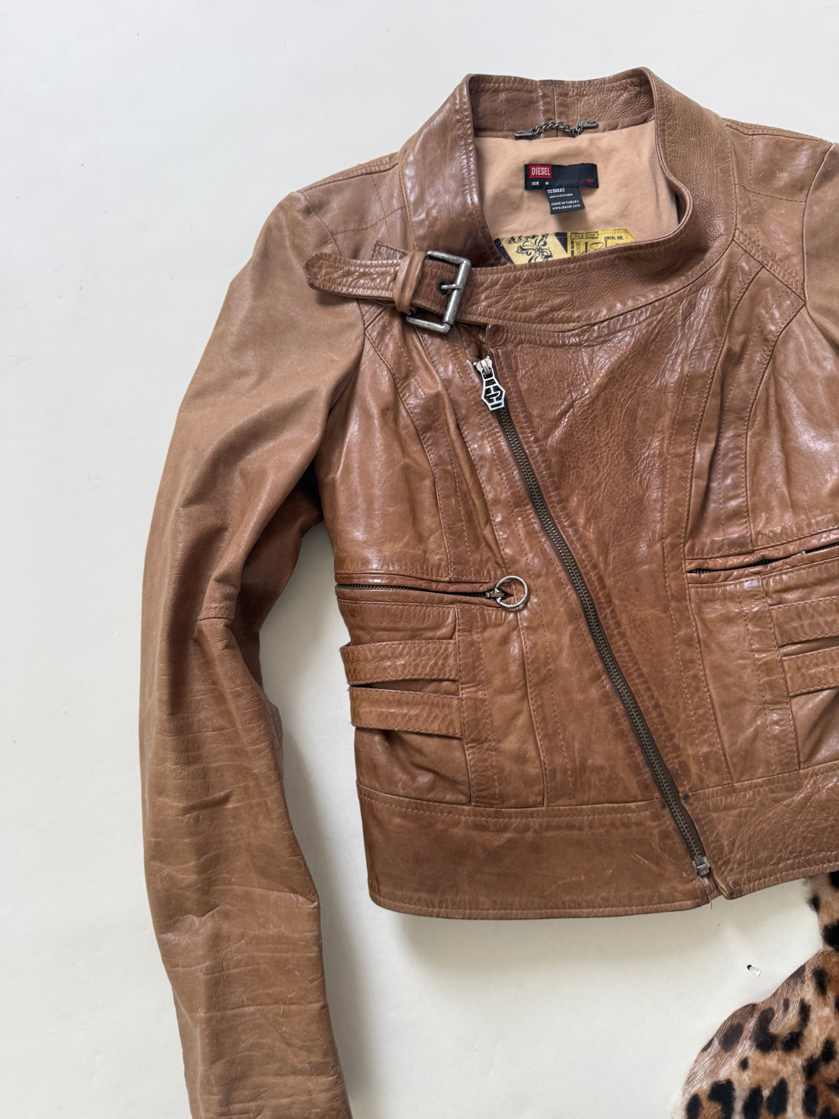 Vintage Diesel Leather Cropped Jacket (M)
