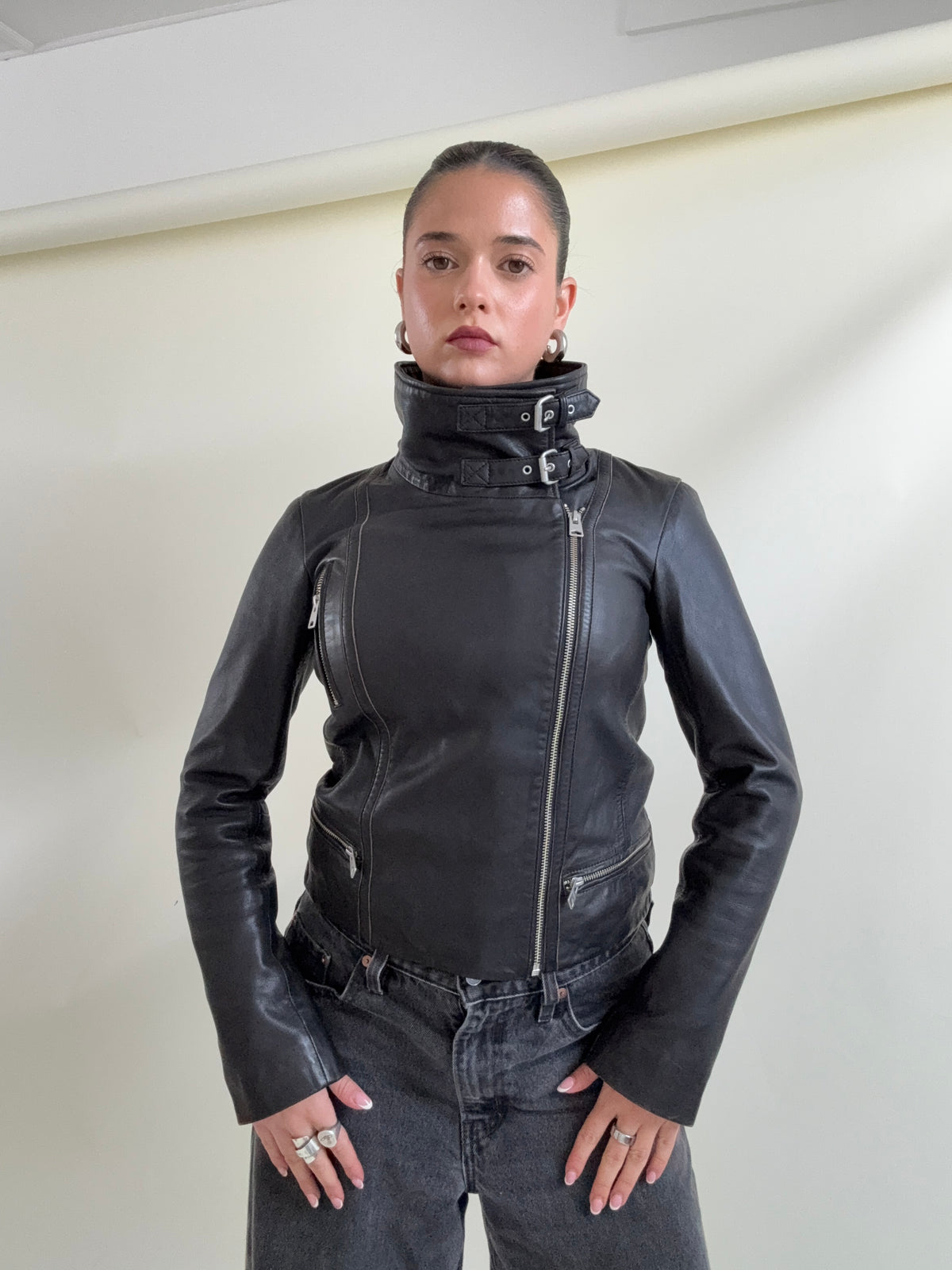 Allsaints Leather Buckle Jacket (UK8)
