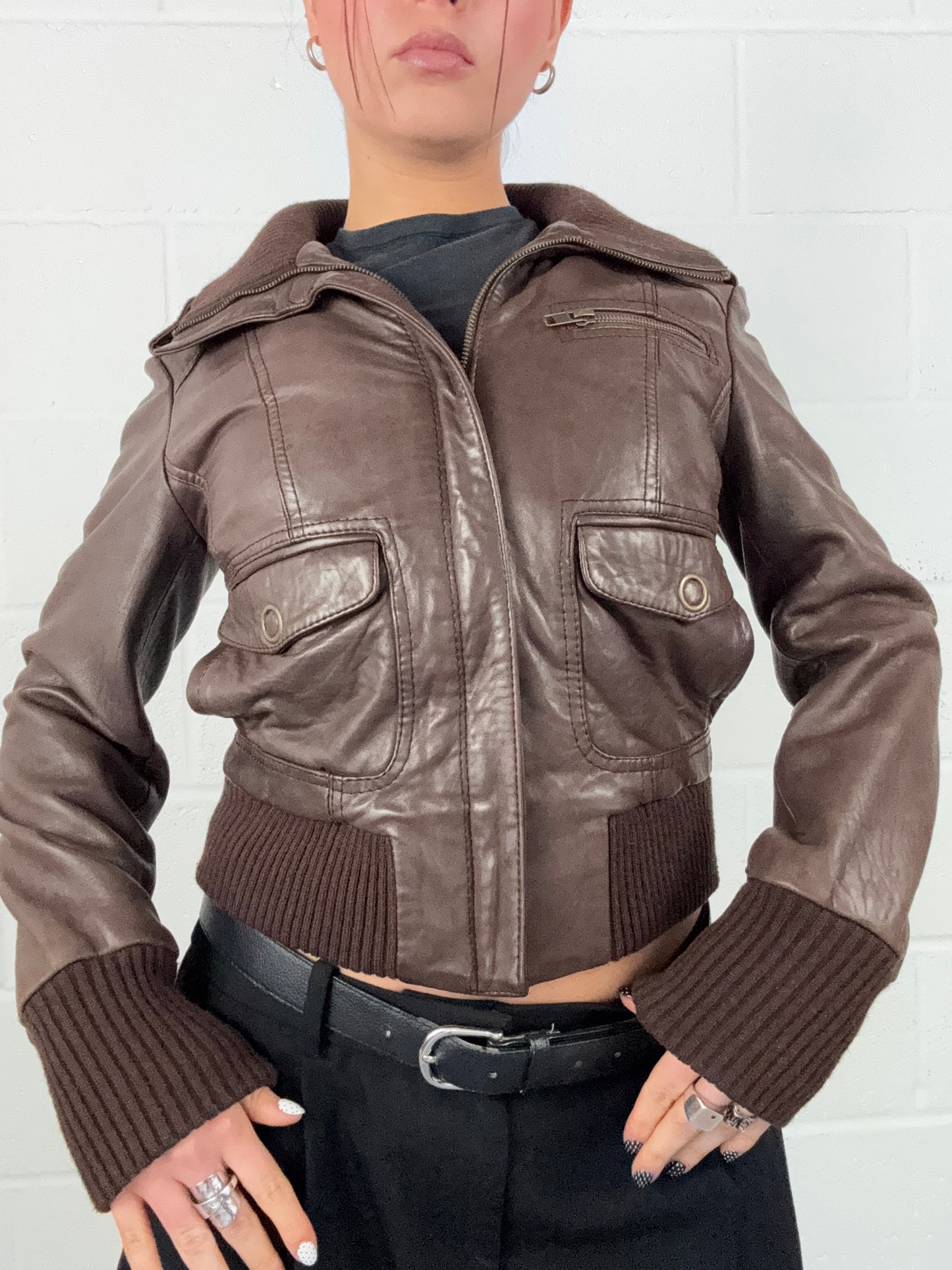 Brown Vintage Leather Jacket (UK10)