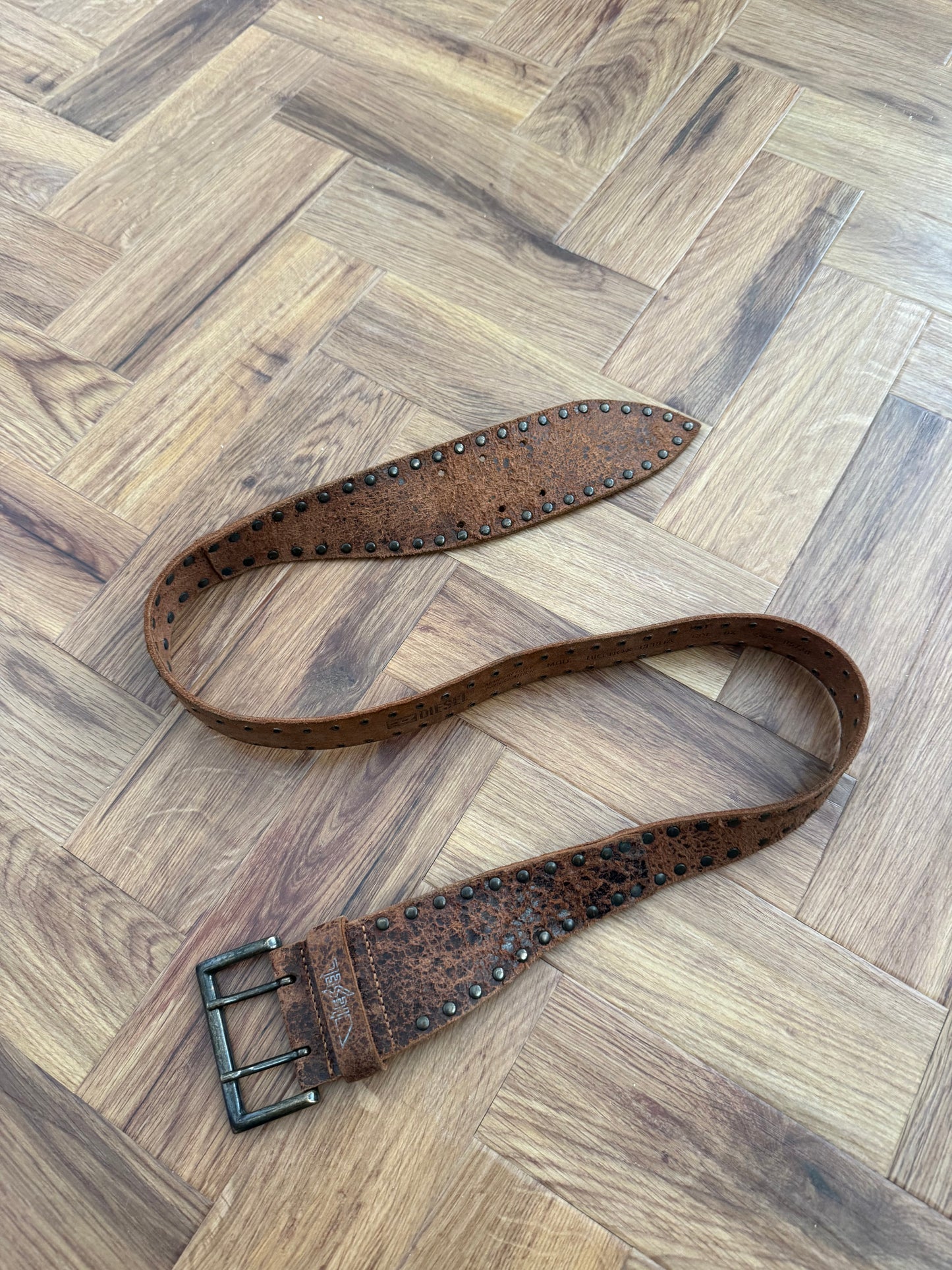 Leather Diesel Studded Belt (S)