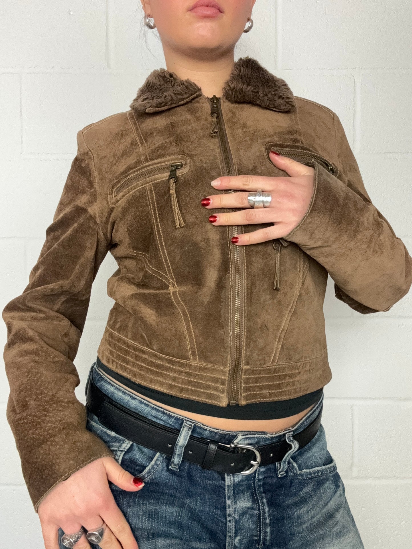 Vintage Brown Suede Jacket (UK12)