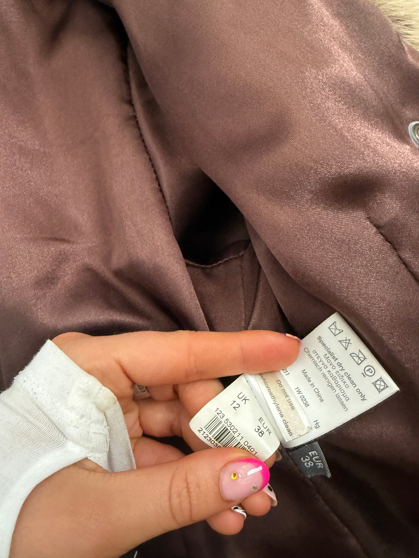 Faux Fur Buckle Bomber Jacket (UK12)