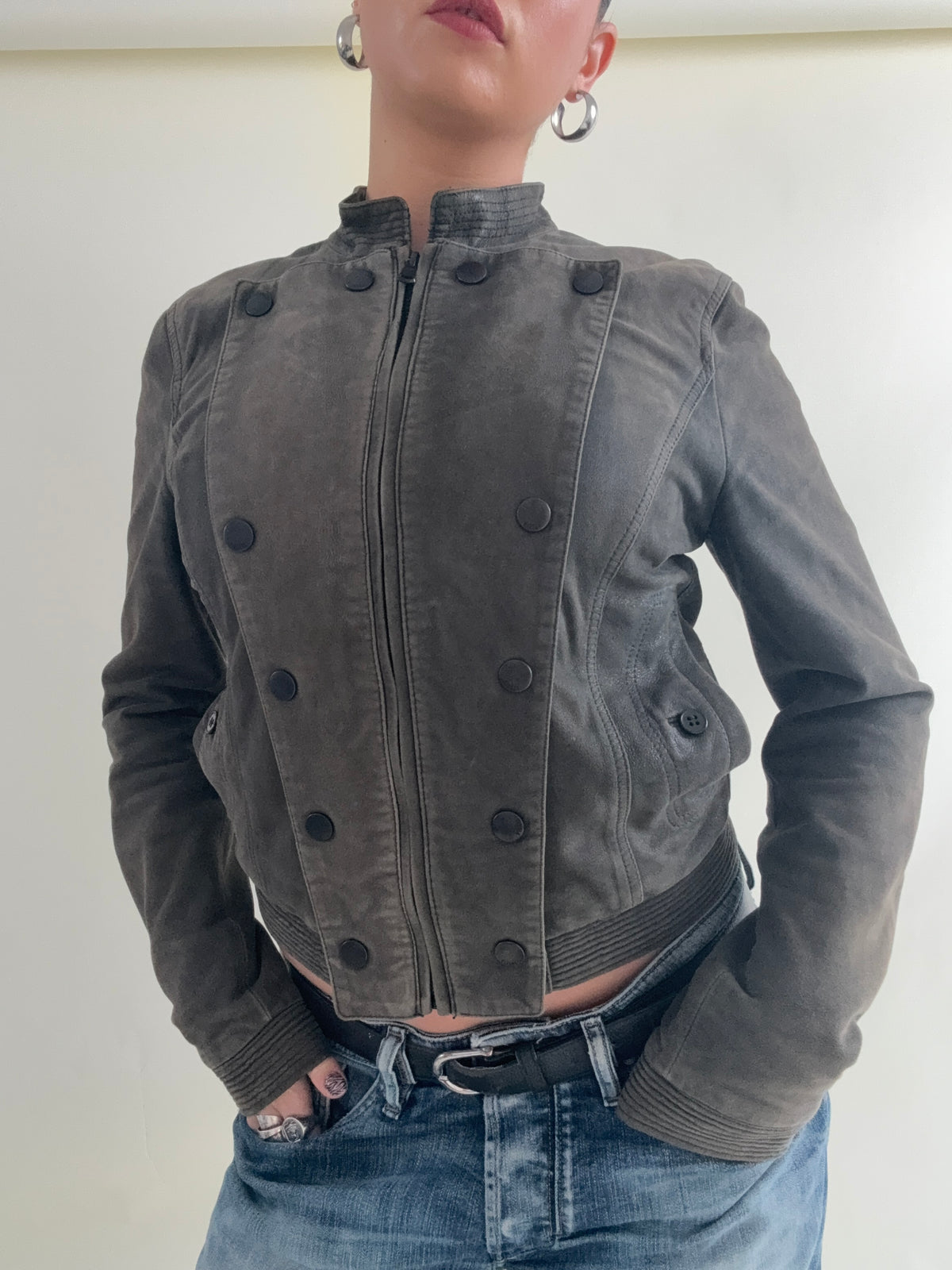 Vintage Diesel Leather Military Jacket (S)