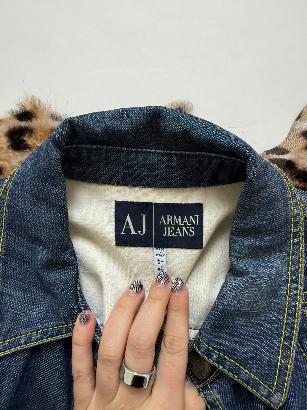 Vintage Armani Denim Military Style Jacket (UK14)