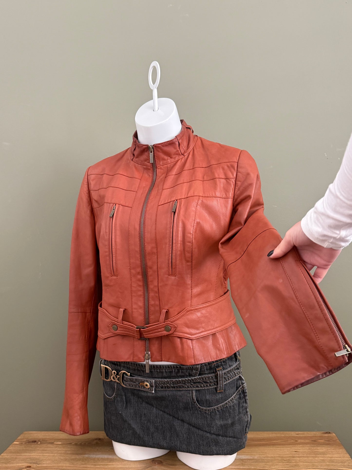Karen Millen Leather Jacket (UK14)