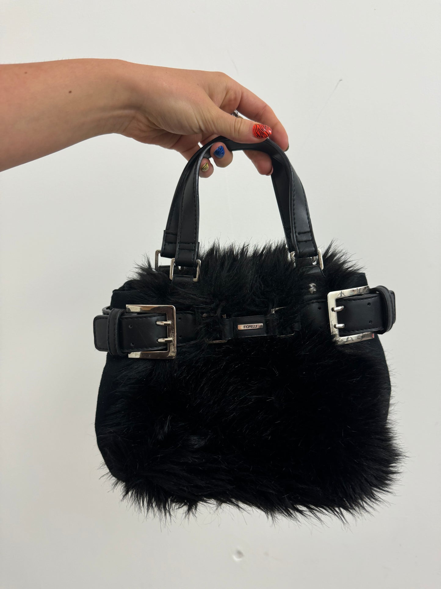 Black Faux Fur Mini Bag