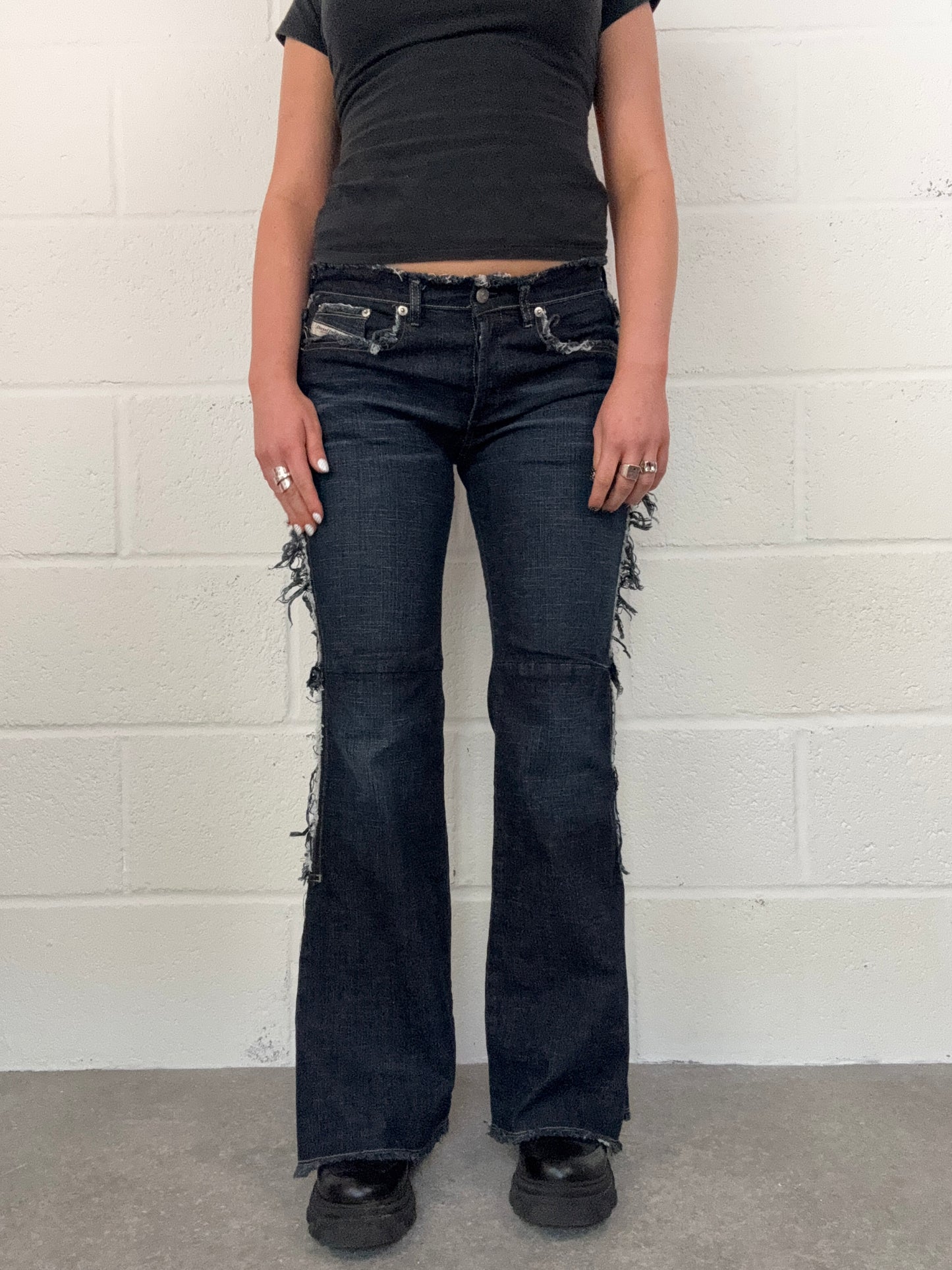 Diesel Distressed Flared Jeans