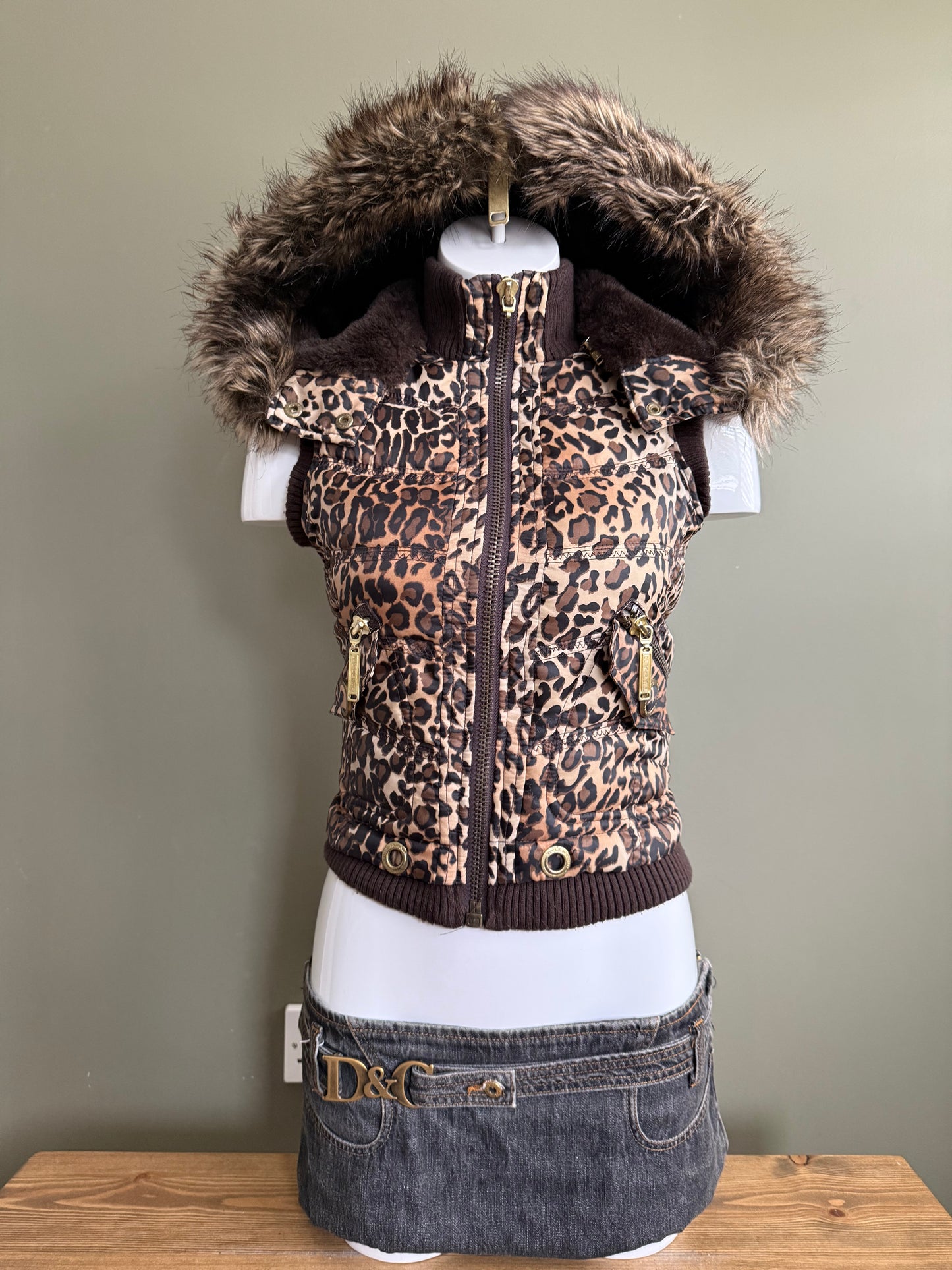 Leopard Corset Gilet (UK8)