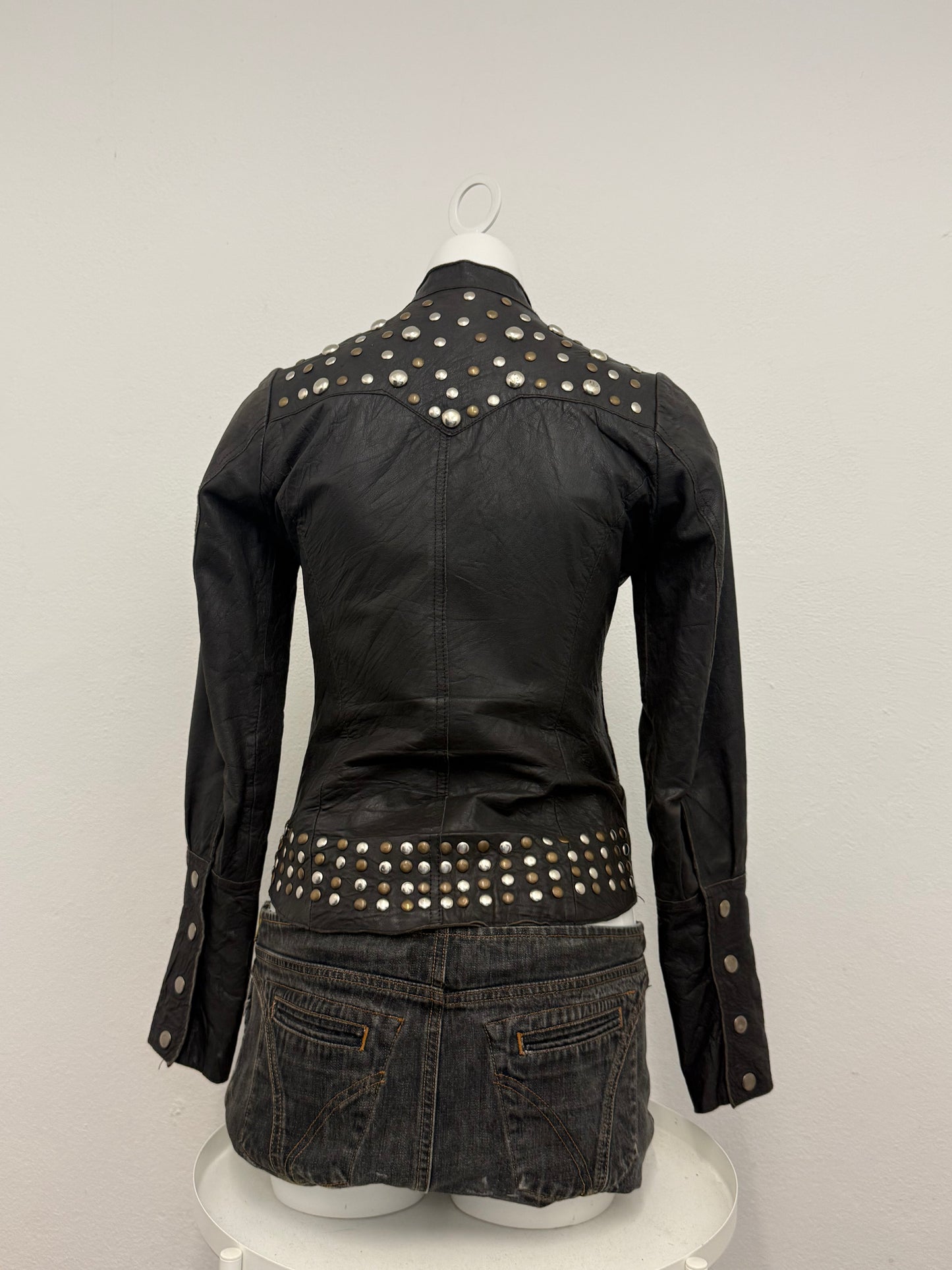 Allsaints Leather Studded Jacket (UK8)