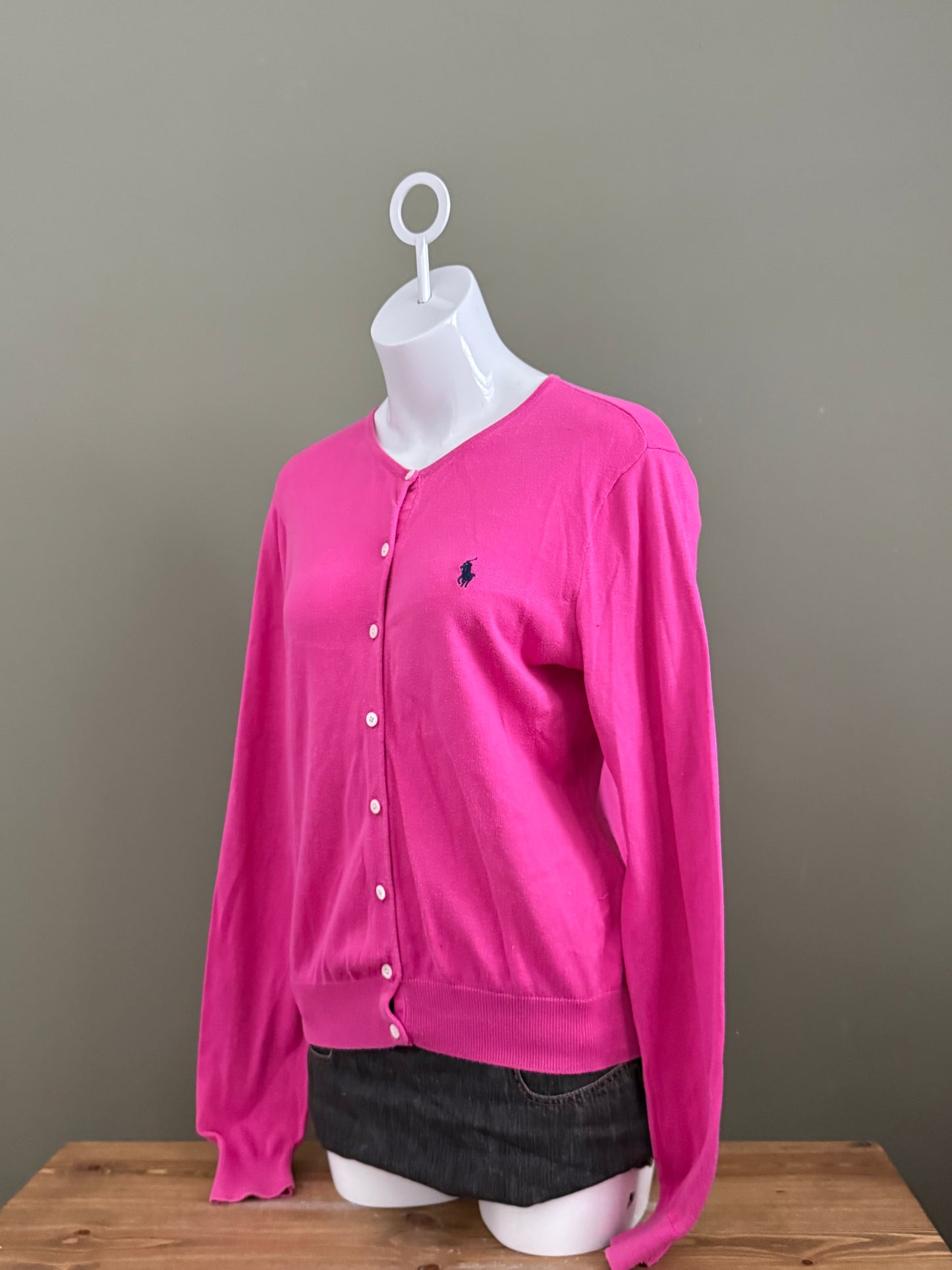 Pink Ralph Lauren Knit Cardigan (XL)