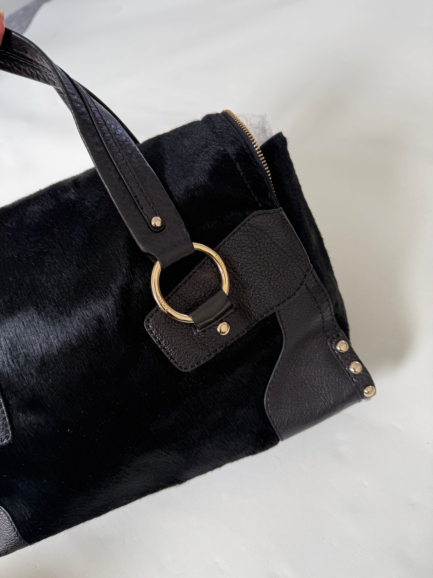 DKNY Pony Hair Studded Handbag