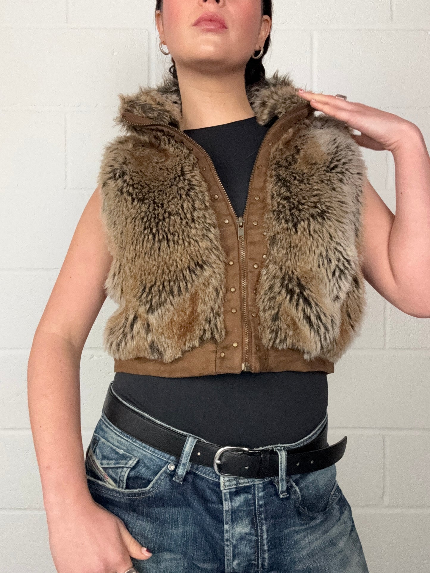 Y2K Faux Fur Gilet (S)