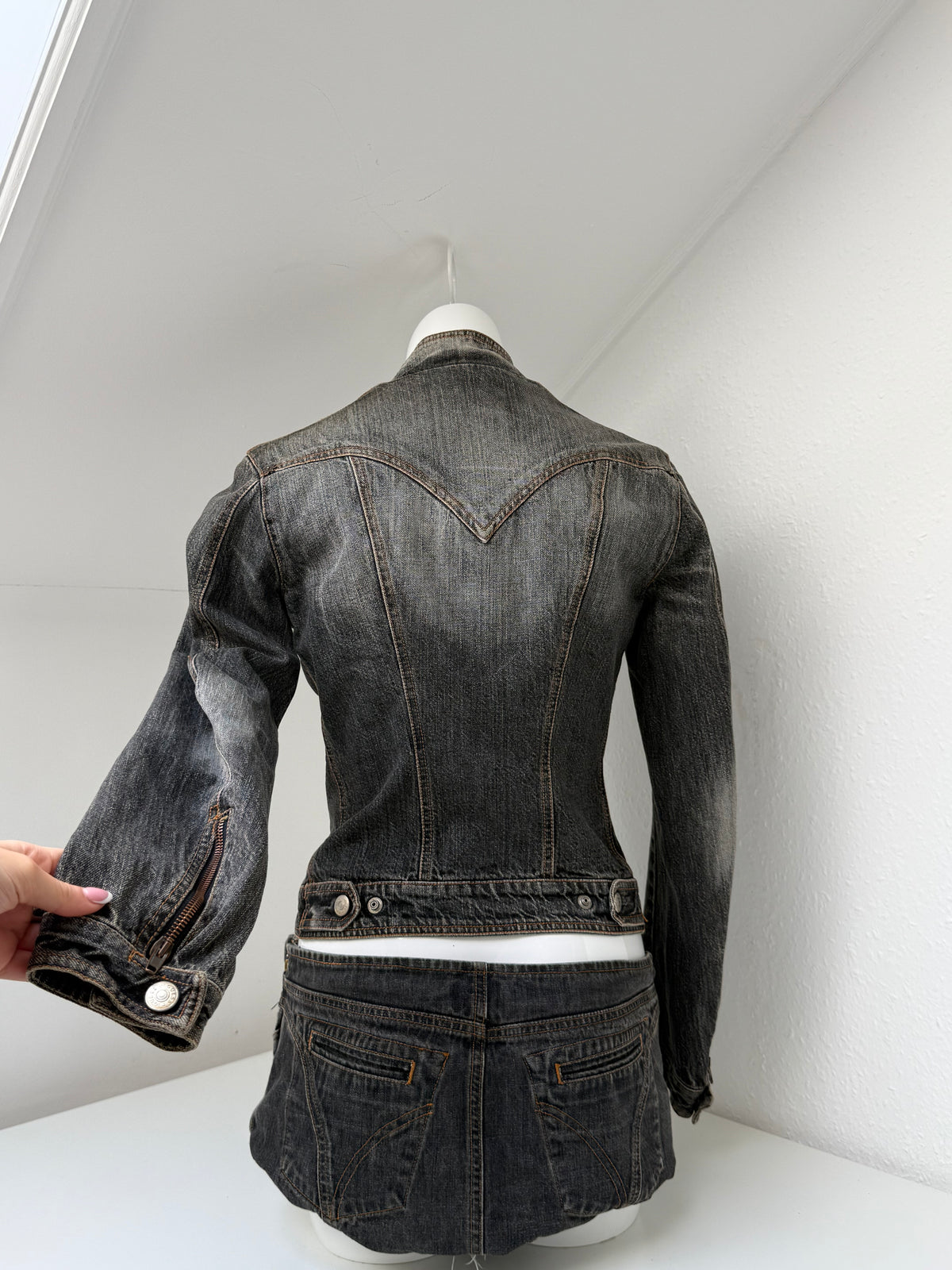 Vintage Guess Denim Biker Jacket (S)