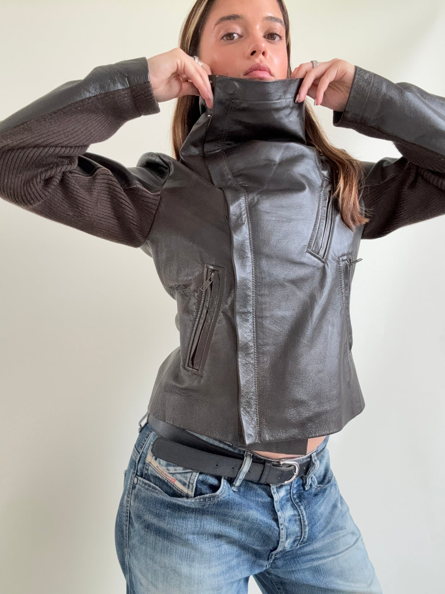 Morgan De Toi Asymmetric Leather Jacket (S)