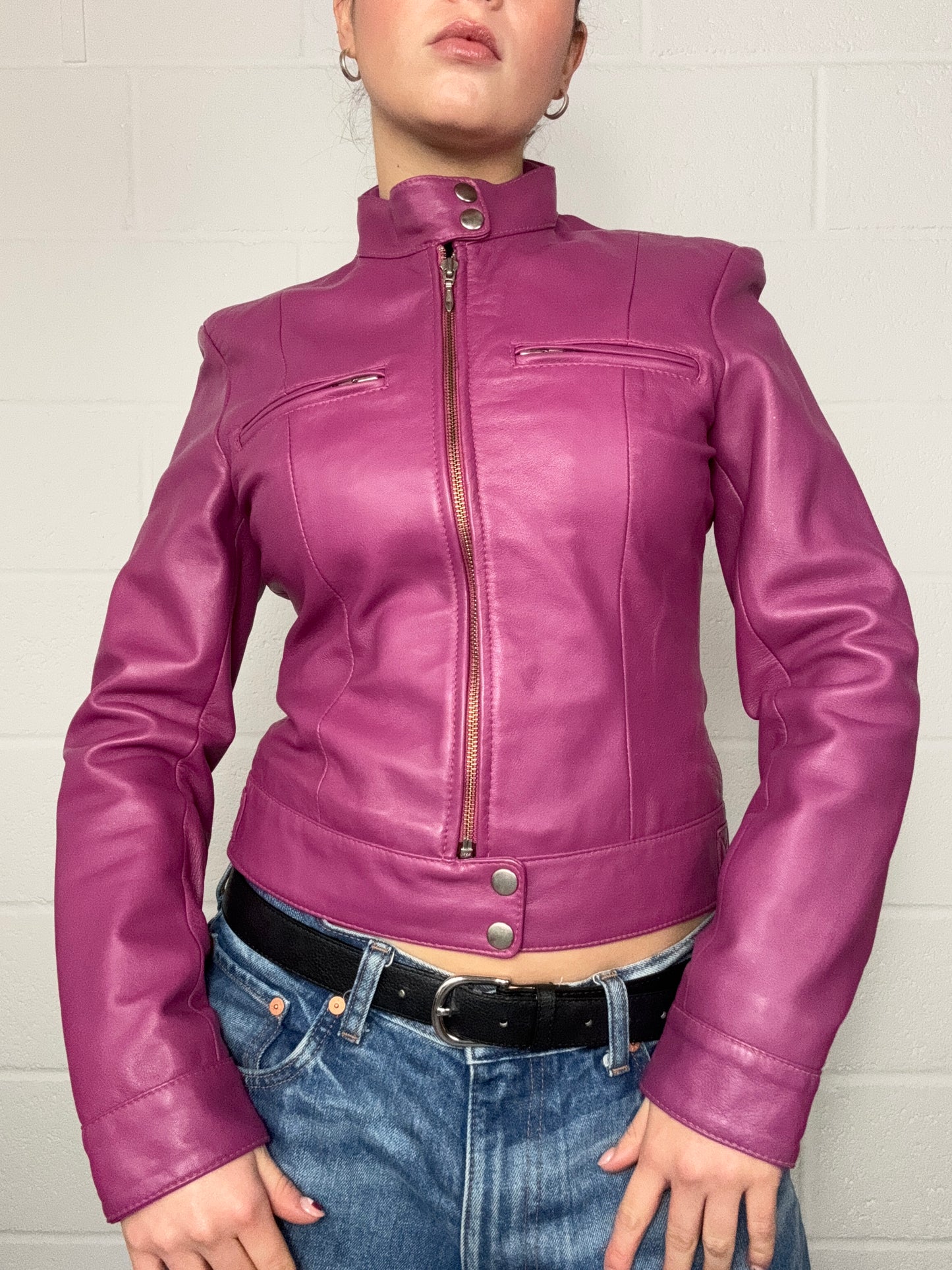 Y2K Leather Jacket (UK10)