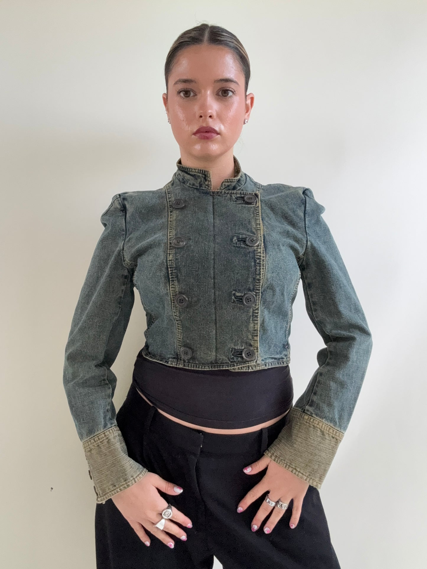 Karen Millen Denim Military Jacket (UK12)