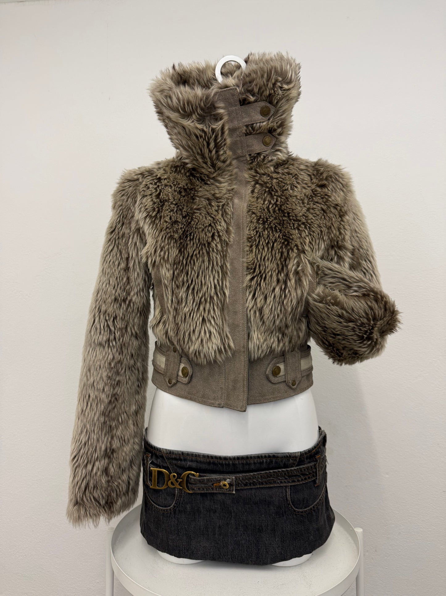 Faux Fur Bomber Jacket (UK8)