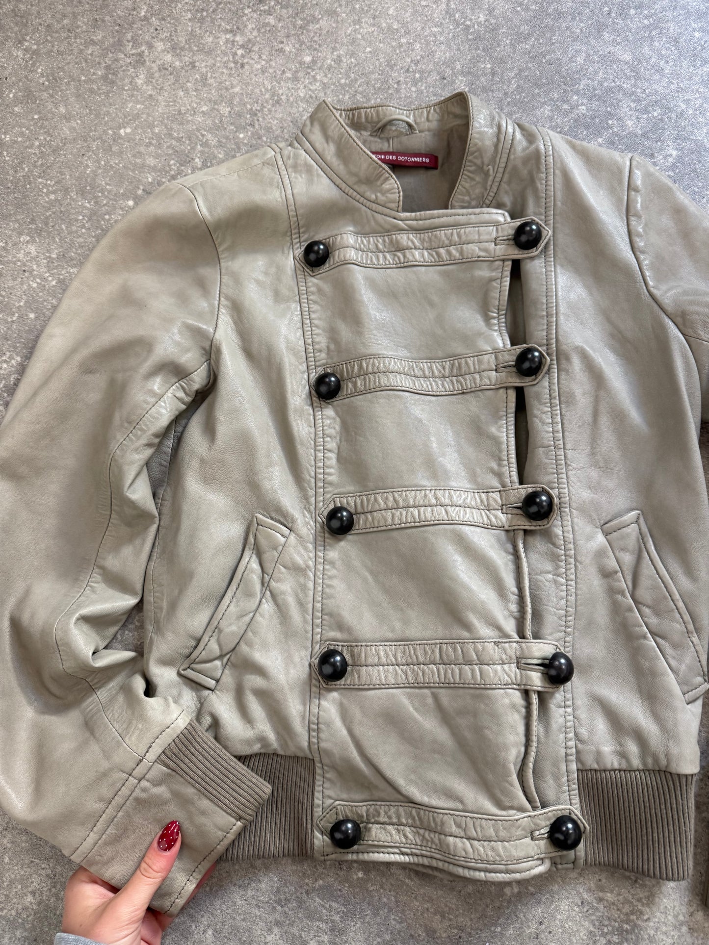 Leather Military Style Jacket (S)