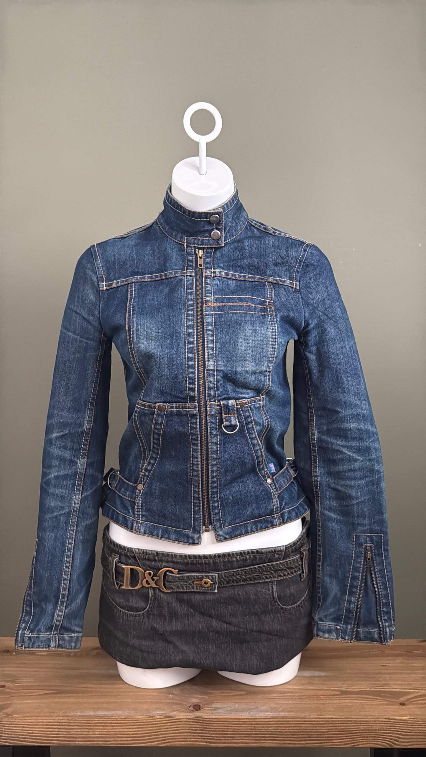 French Connection Denim Cargo Jacket (UK10)