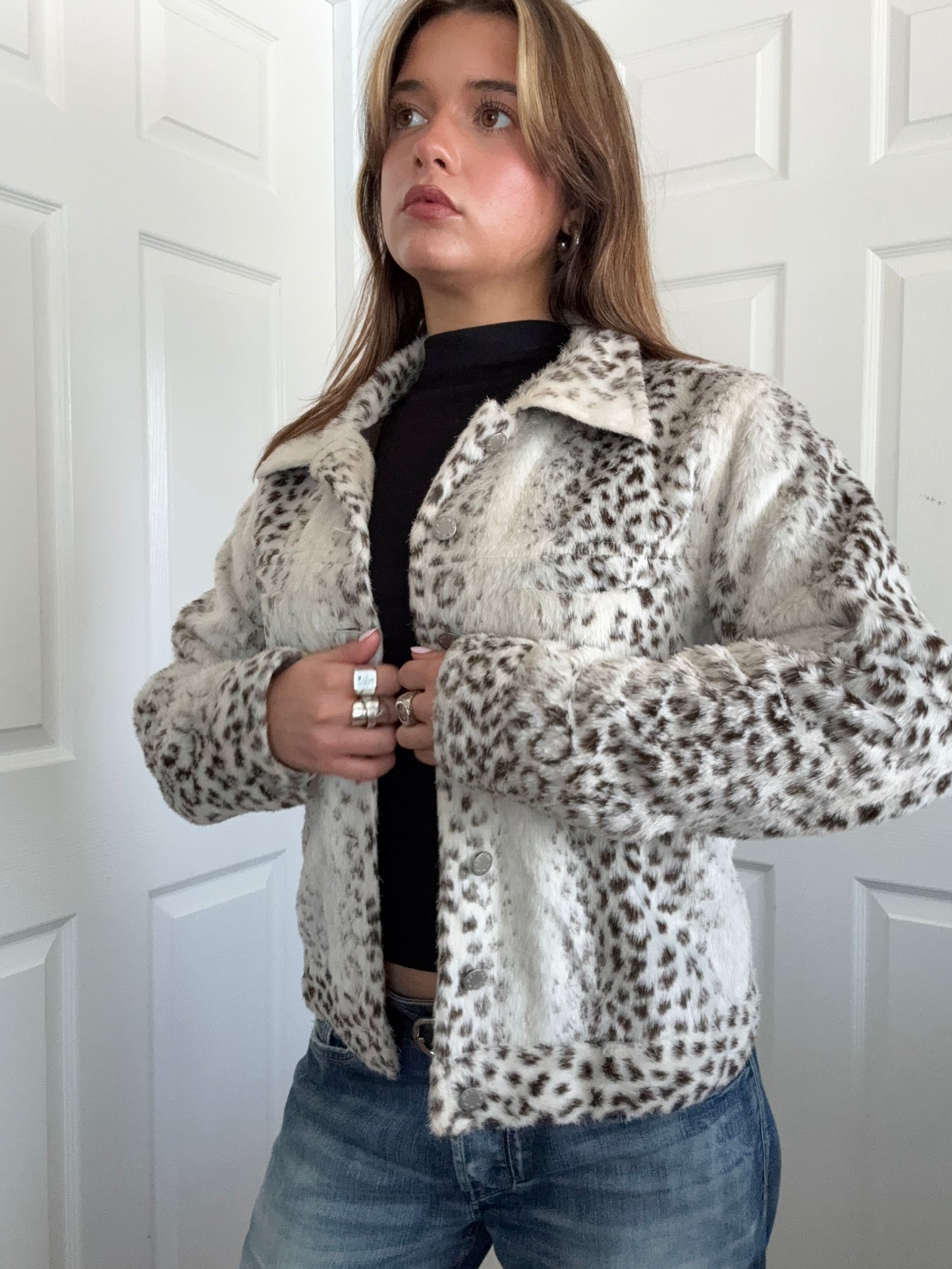Faux Fur Leopard Jacket (UK14)