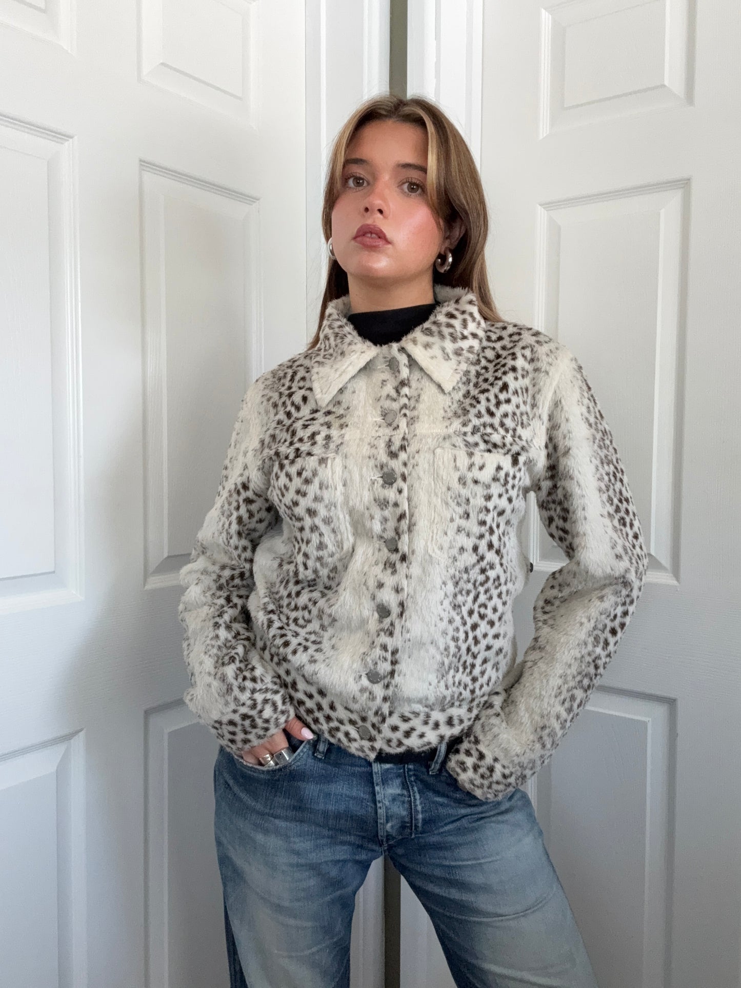 Faux Fur Leopard Jacket (UK14)