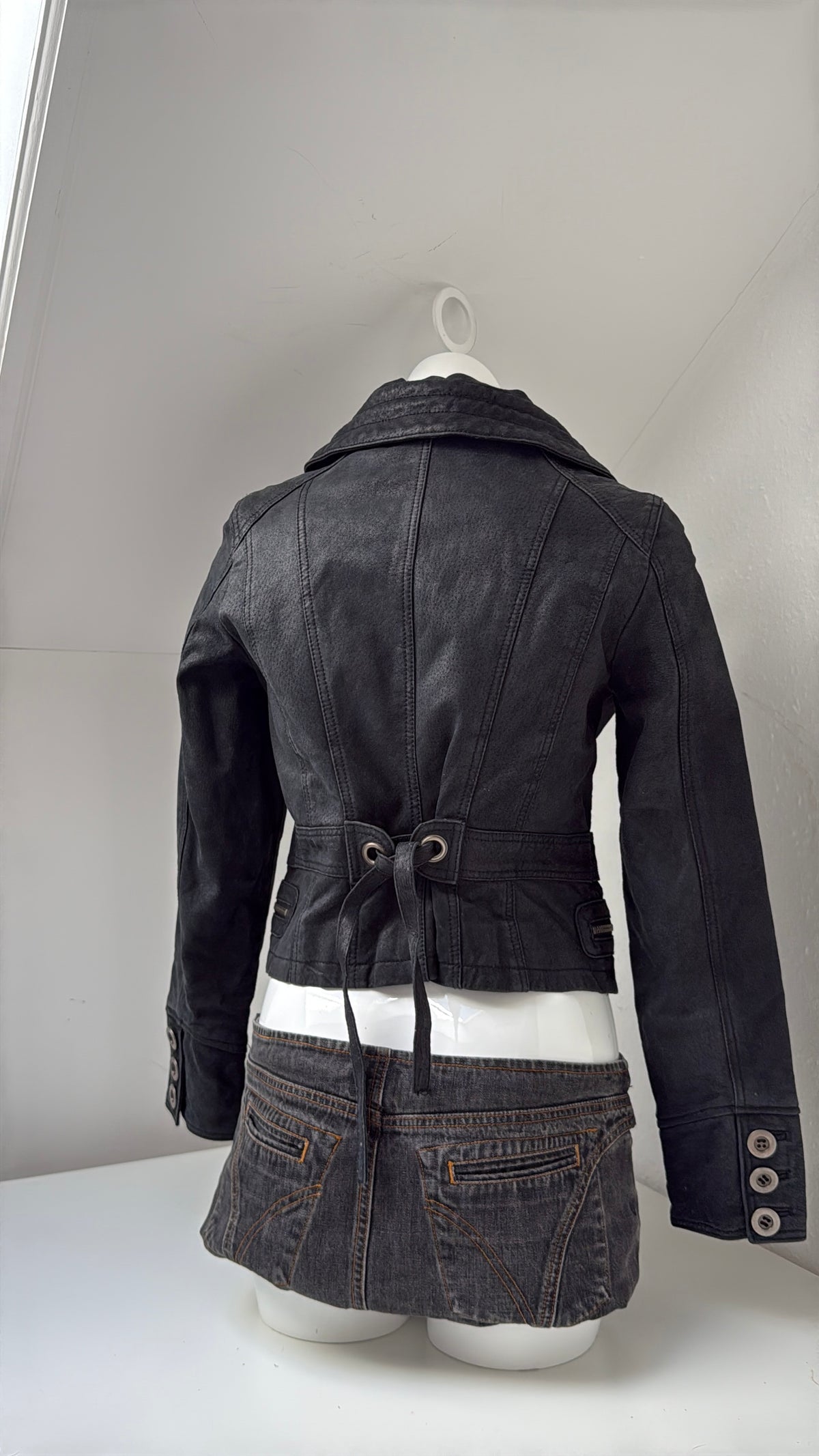 Fitted Leather Corset Jacket (L)