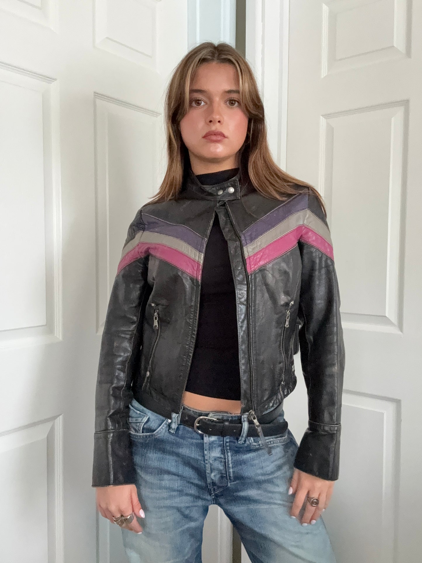 Miss Sixty Leather Racer Jacket (S)