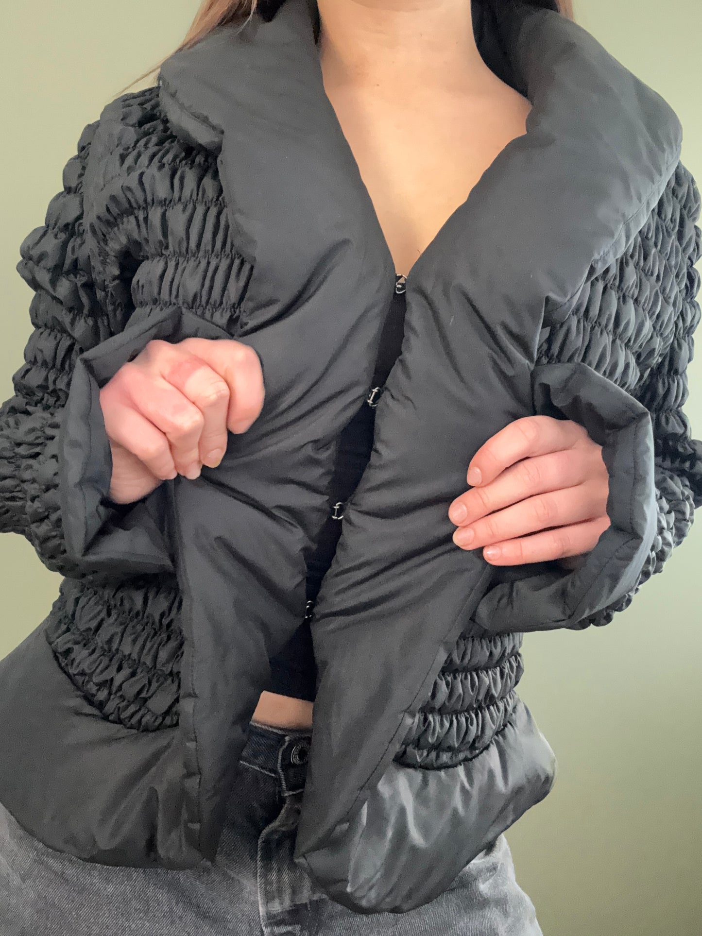 Ruched Fitted Puffer Coat (UK10)