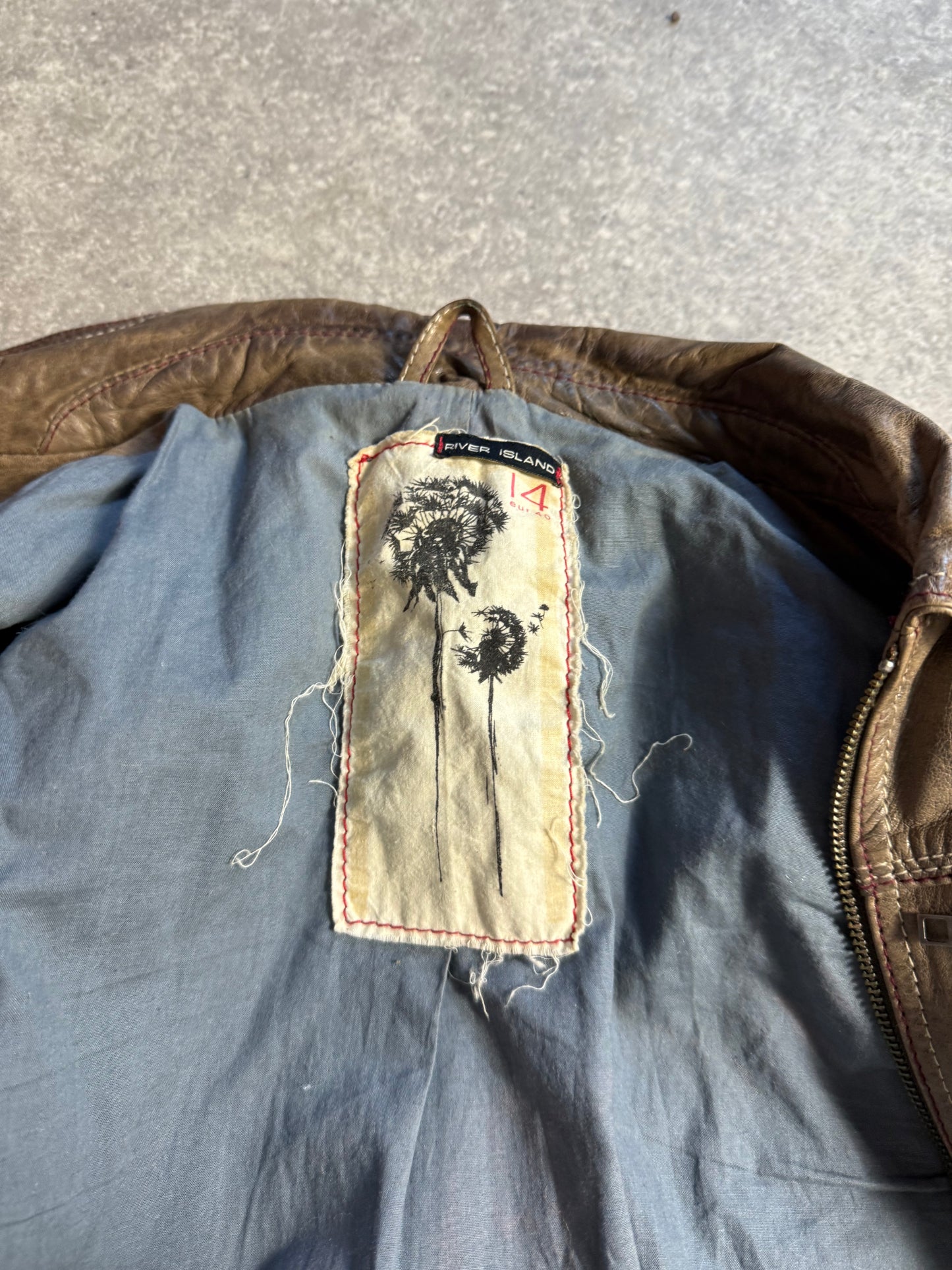 Vintage Leather Bomber Jacket (UK14)
