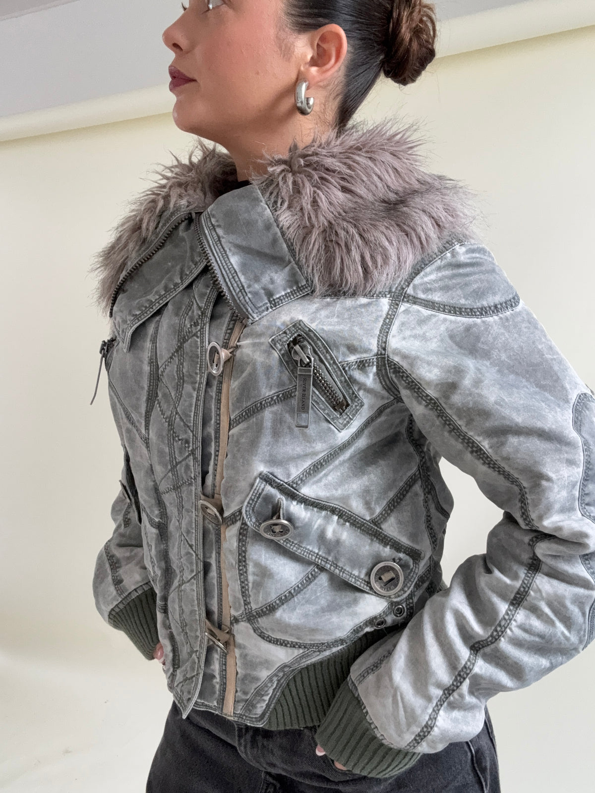 Y2K Utility Bomber Jacket (UK10)