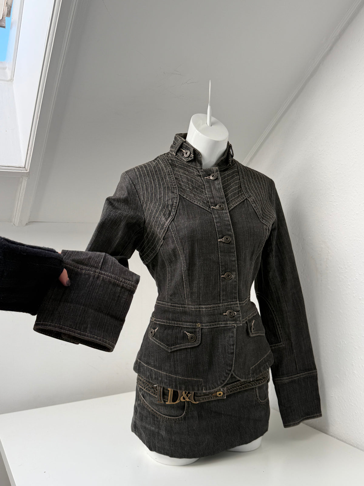 Karen Millen Denim Corset Jacket (UK14)