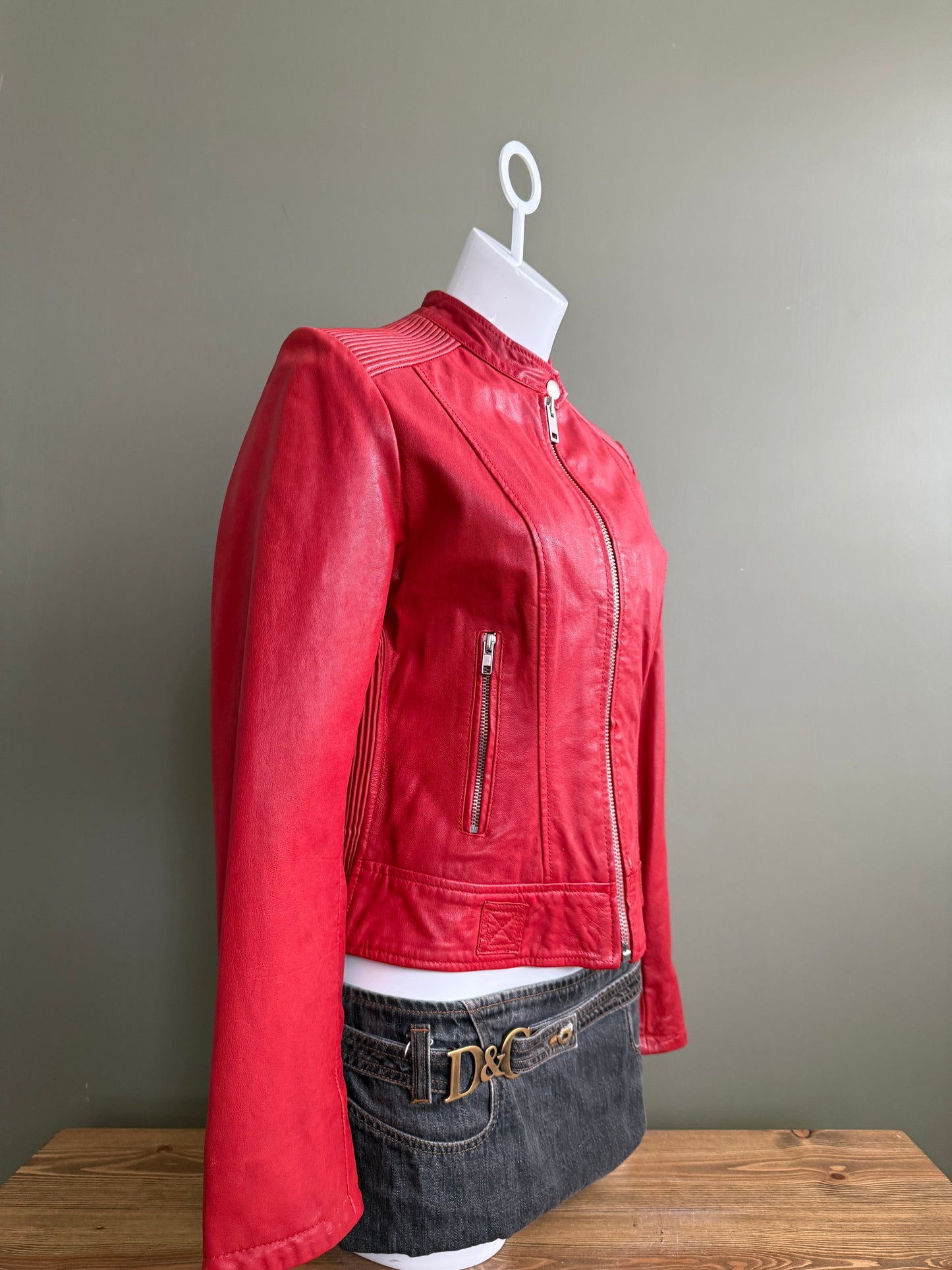 Diesel Red Leather Jacket (M)