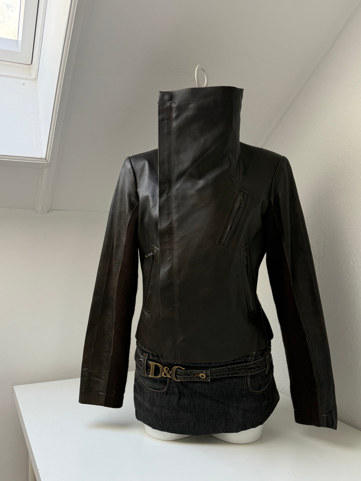 Morgan De Toi Leather Asymmetric Jacket (S)