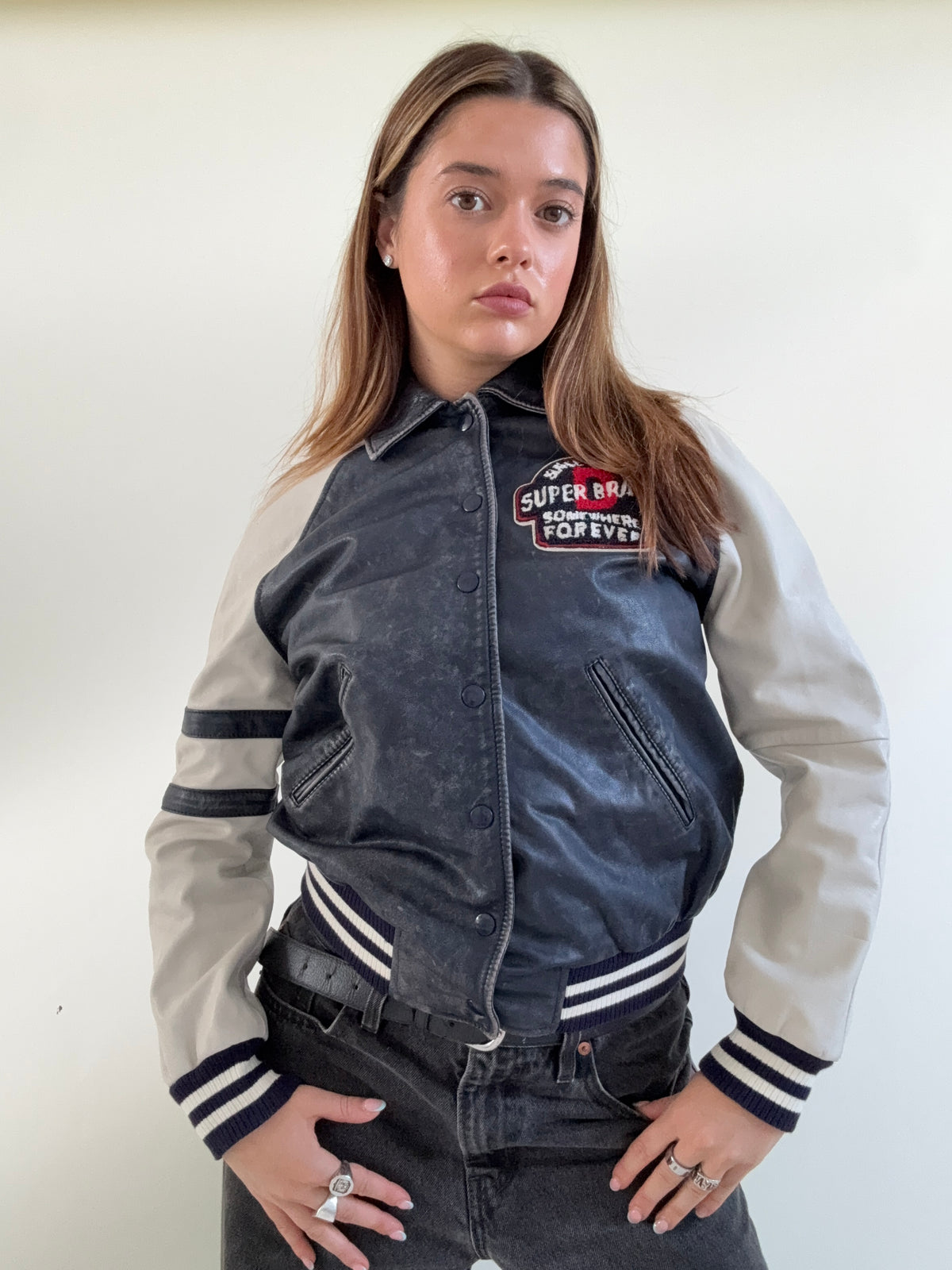 Diesel Leather Bomber Jacket (S)