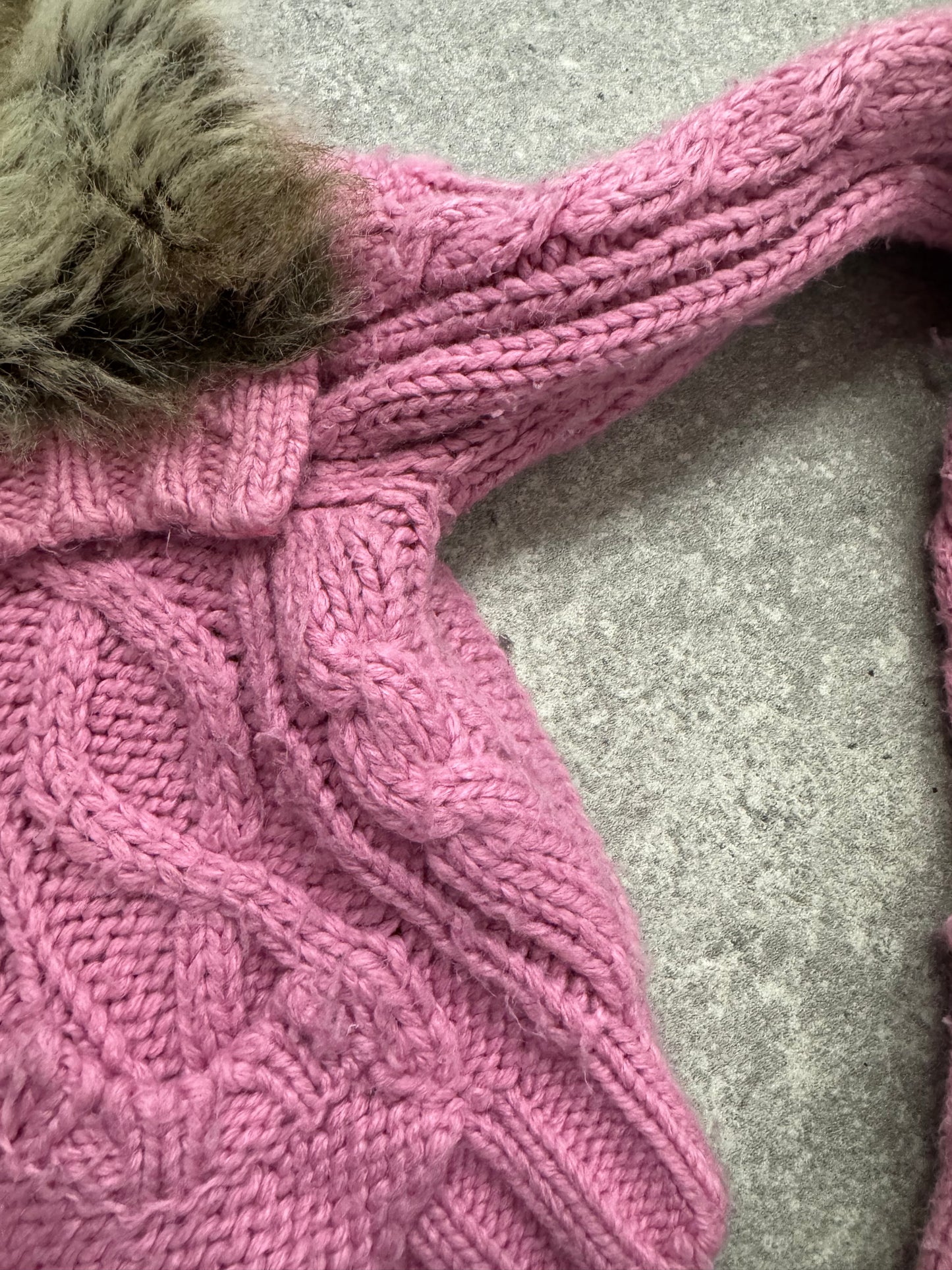 Pink Knitted Y2K Cropped Jumper (UK8)