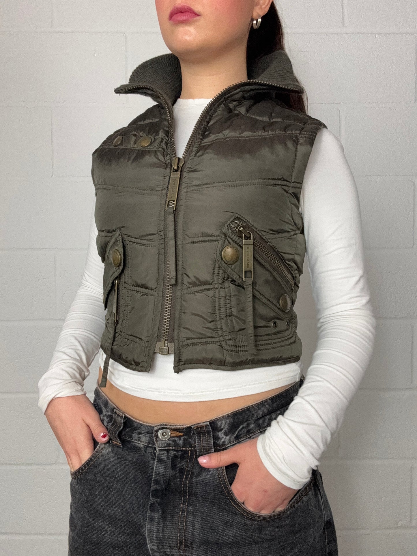 Y2K Khaki Gilet (UK8)