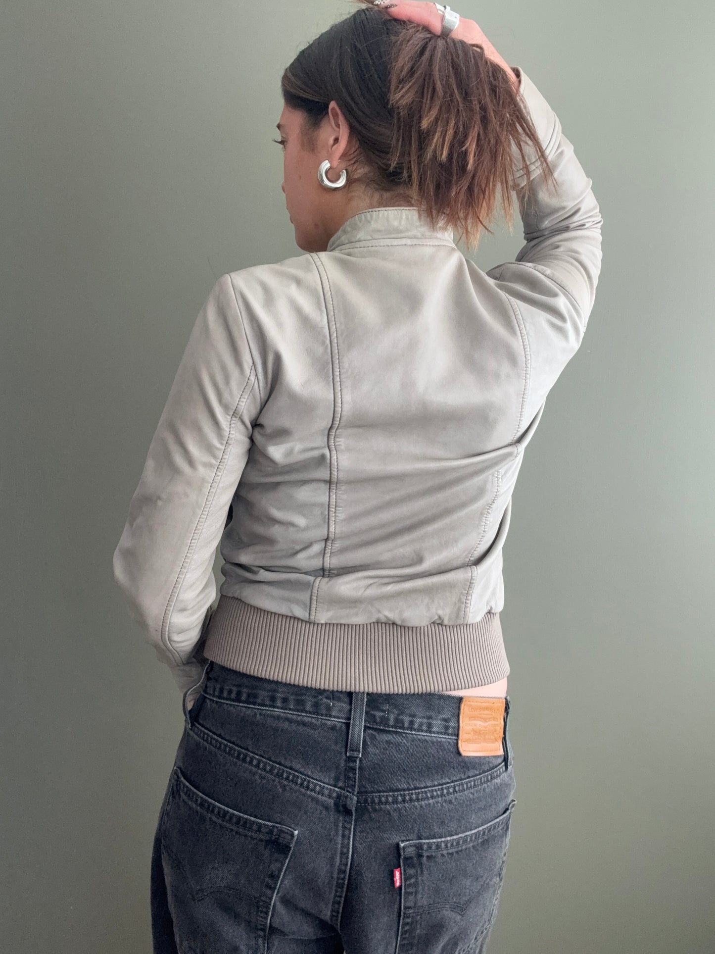 Leather Military Style Jacket (S)