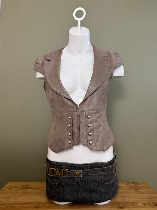 Leather Waistcoat (UK10)