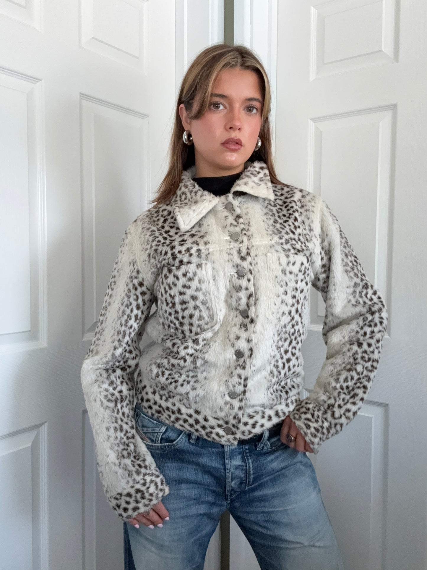 Faux Fur Leopard Jacket (UK14)