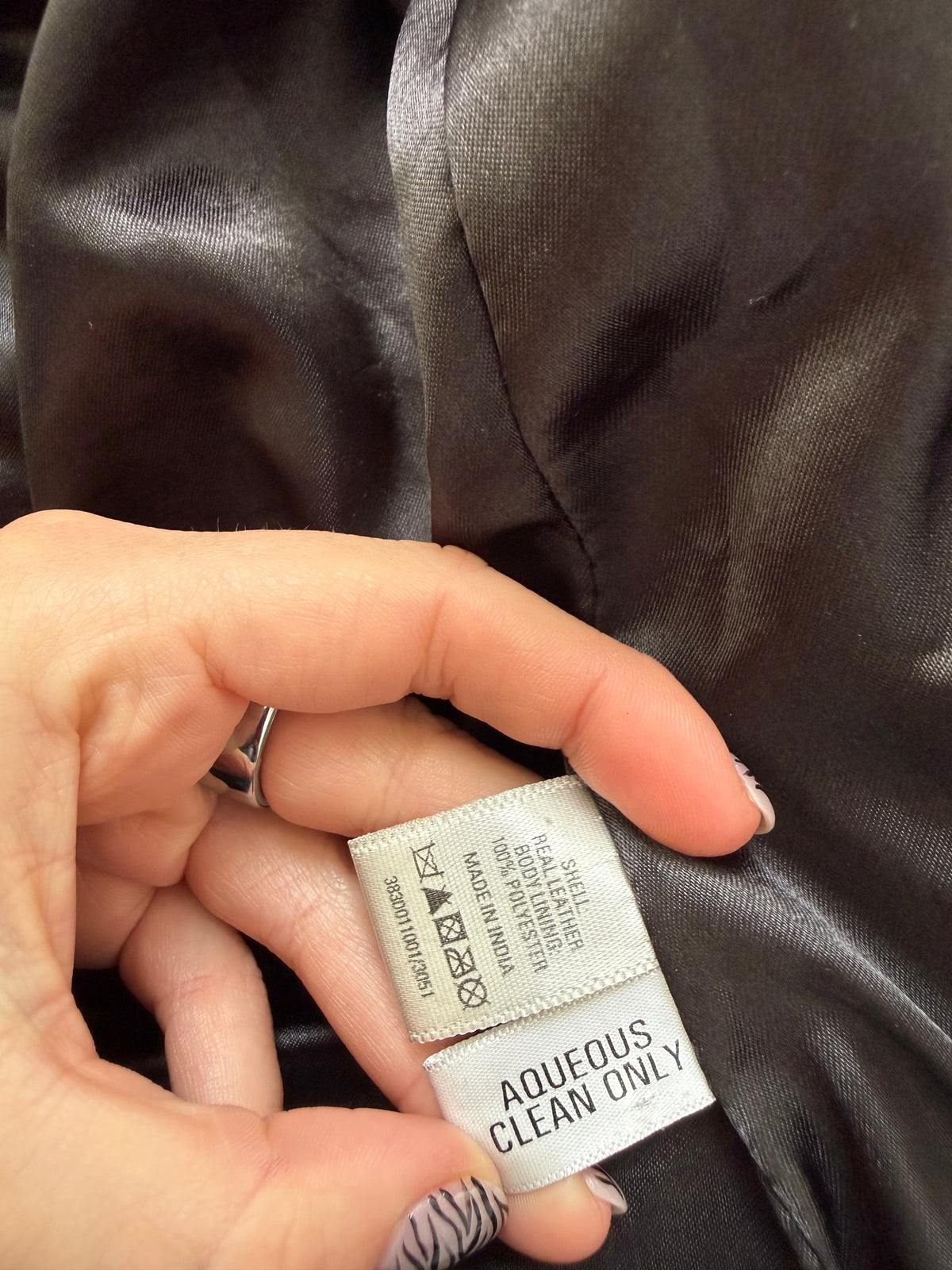 Vintage Asymmetric Leather Button Jacket (XS)