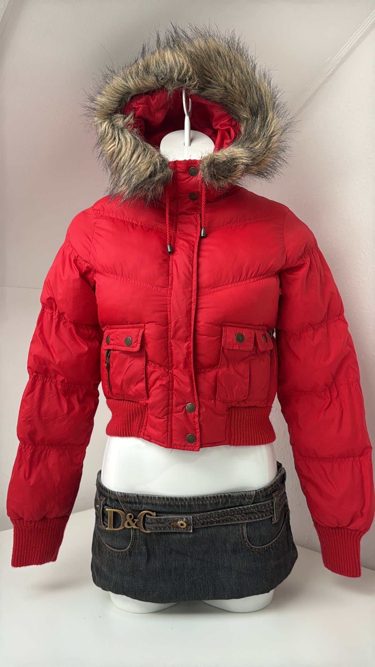 Cropped Y2K Puffer Jacket (XS)