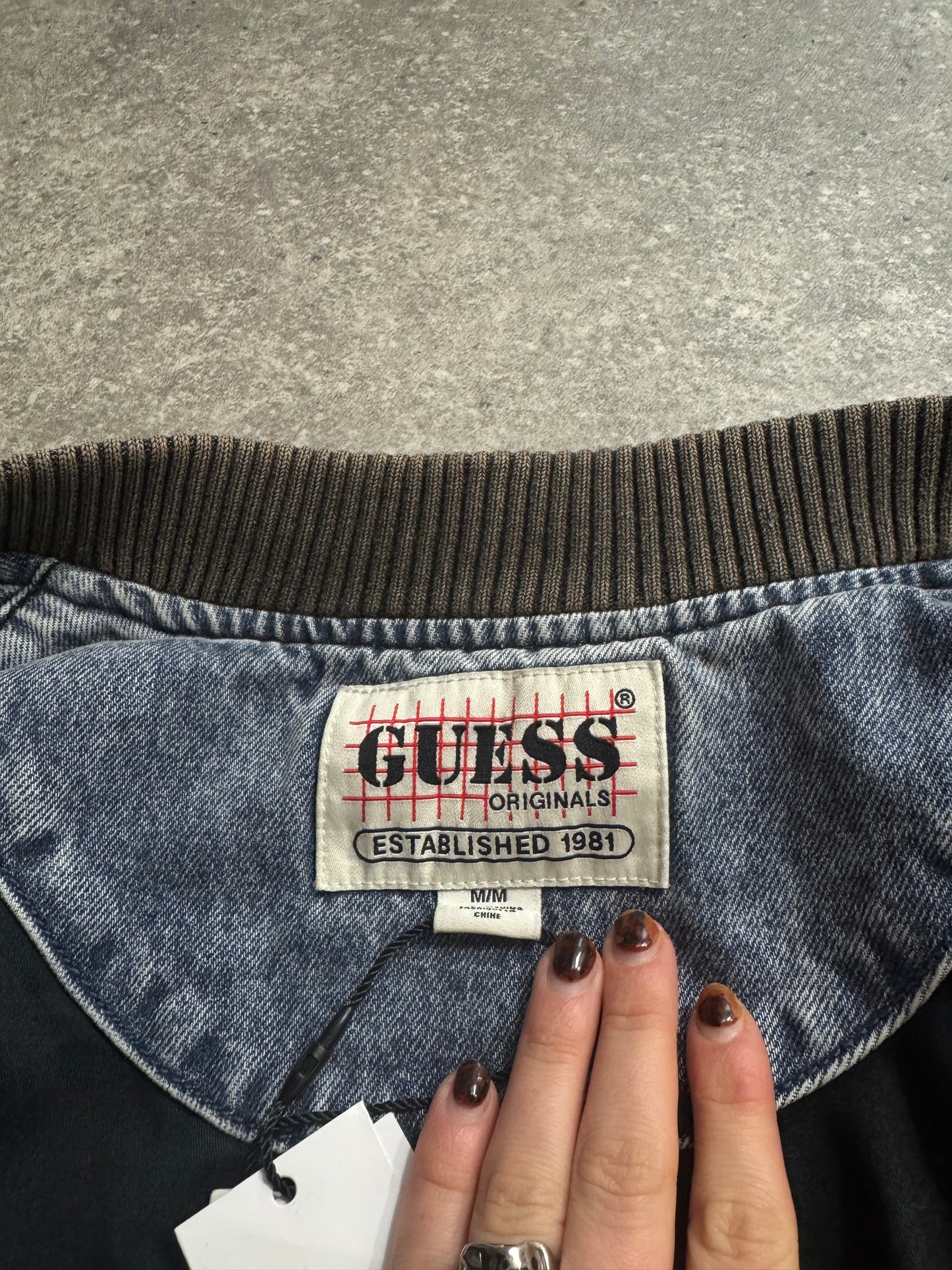 Guess Varsity Denim Jacket (M)