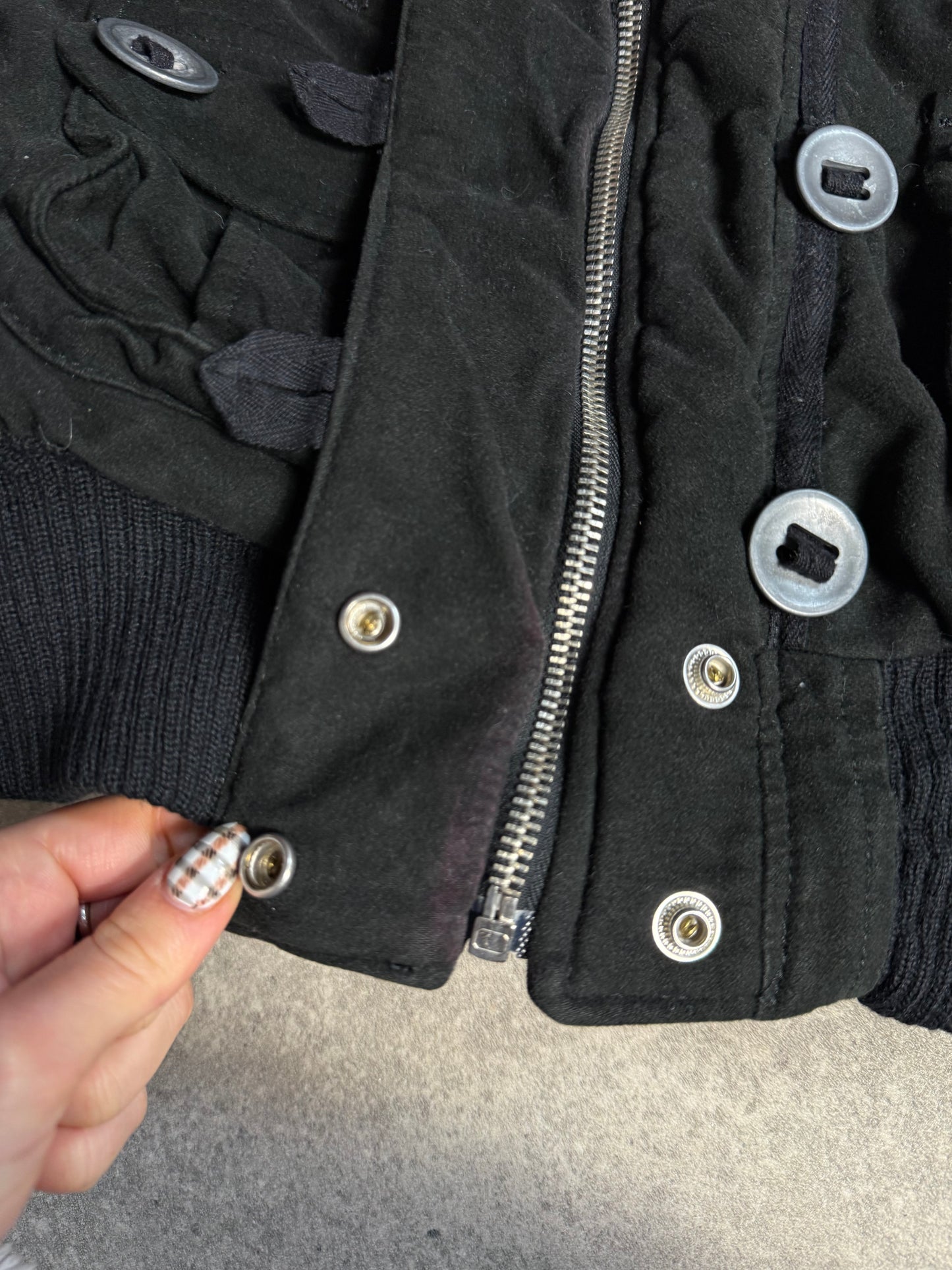 Y2K Cropped Bomber Jacket (XS)