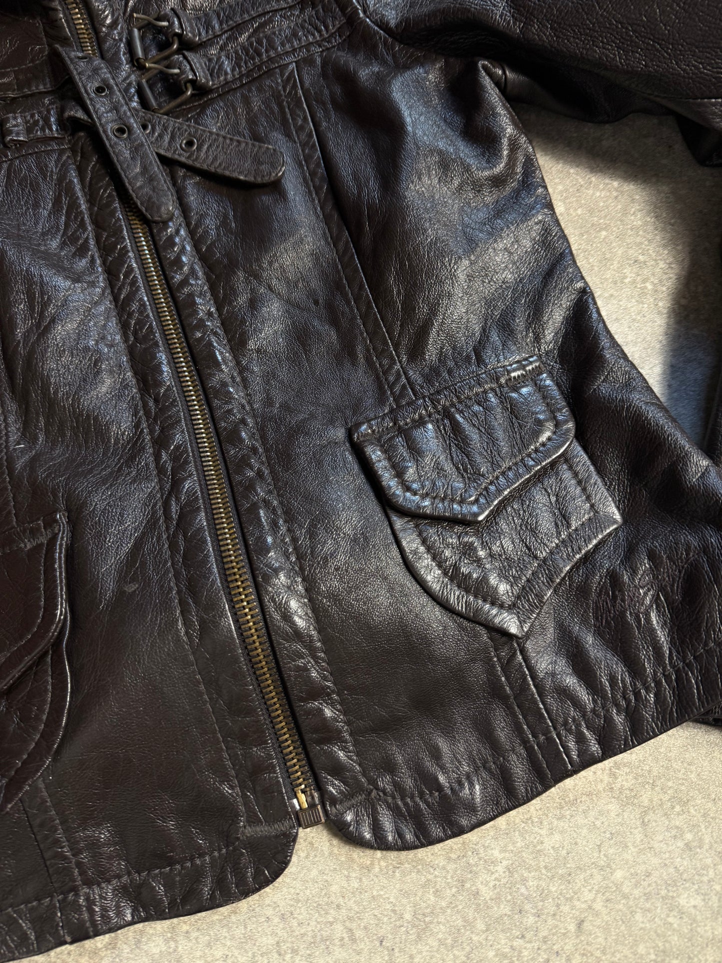 Miss Sixty Buckle Leather Jacket (M)